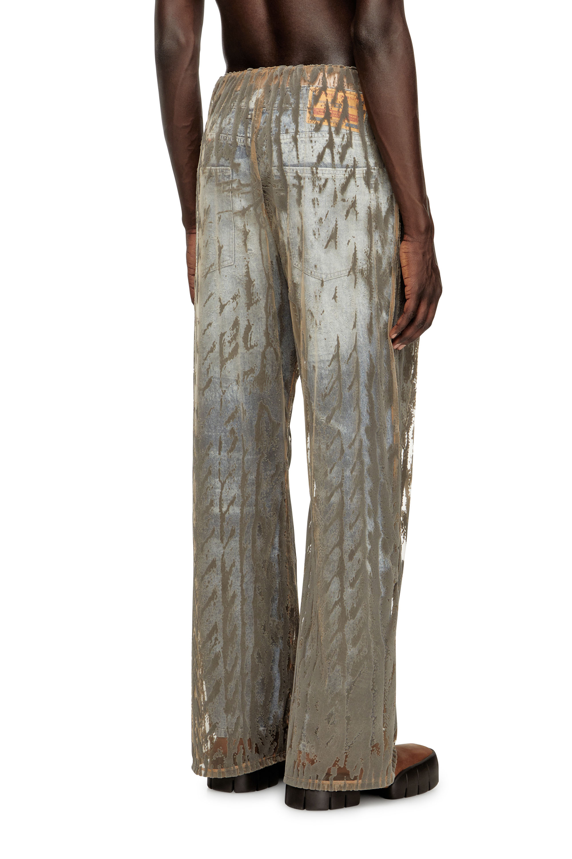 Diesel - P-EGASO, Pantalones de tul con estampado de cables flocados Hombre in Gris - 4