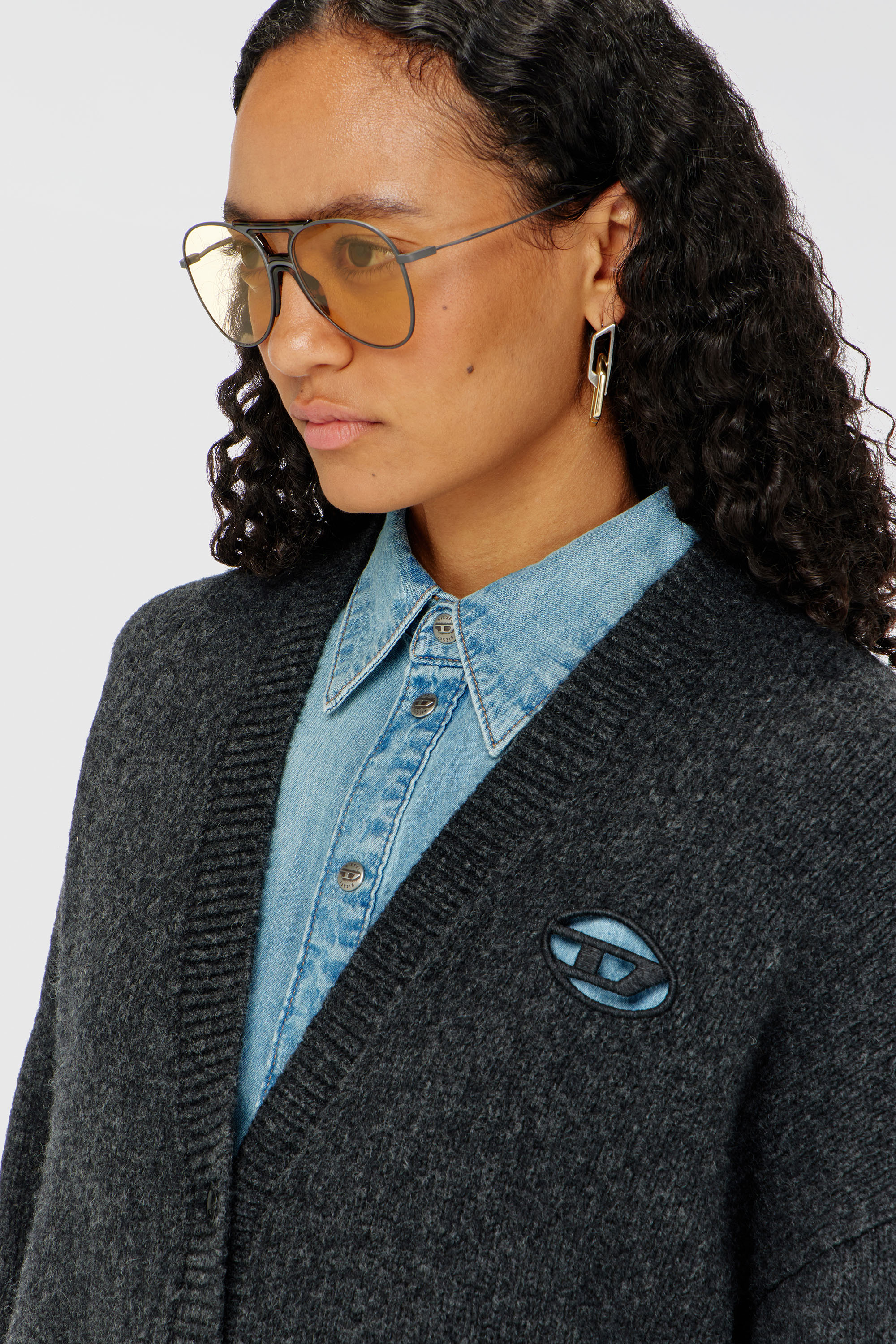Diesel - M-AREELA, C&aacute;rdigan de mezcla de lana y alpaca Mujer in Multicolor - 5