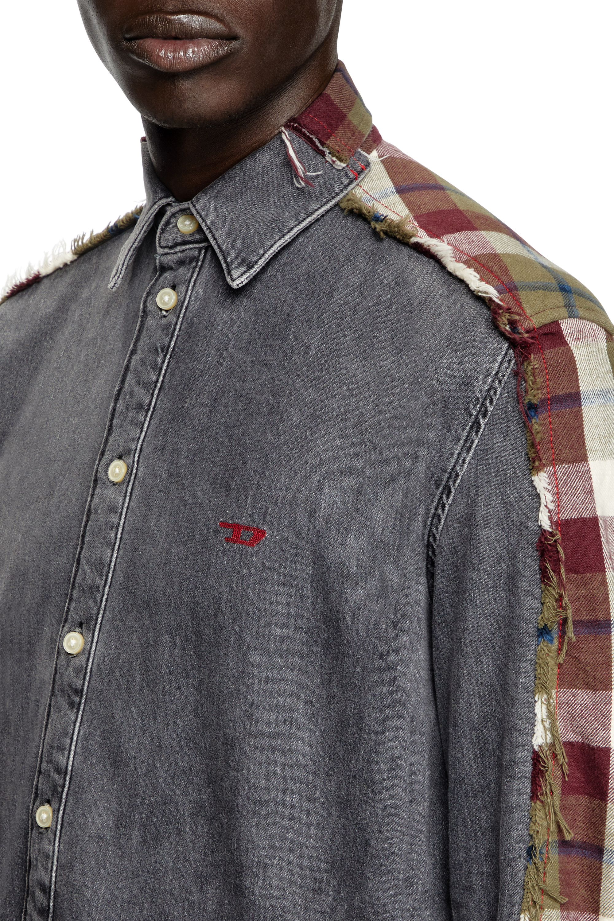 Diesel - Shirt Dieseloves 7A, Camisa de denim y diseño de cuadros Unisex in Multicolor - 5