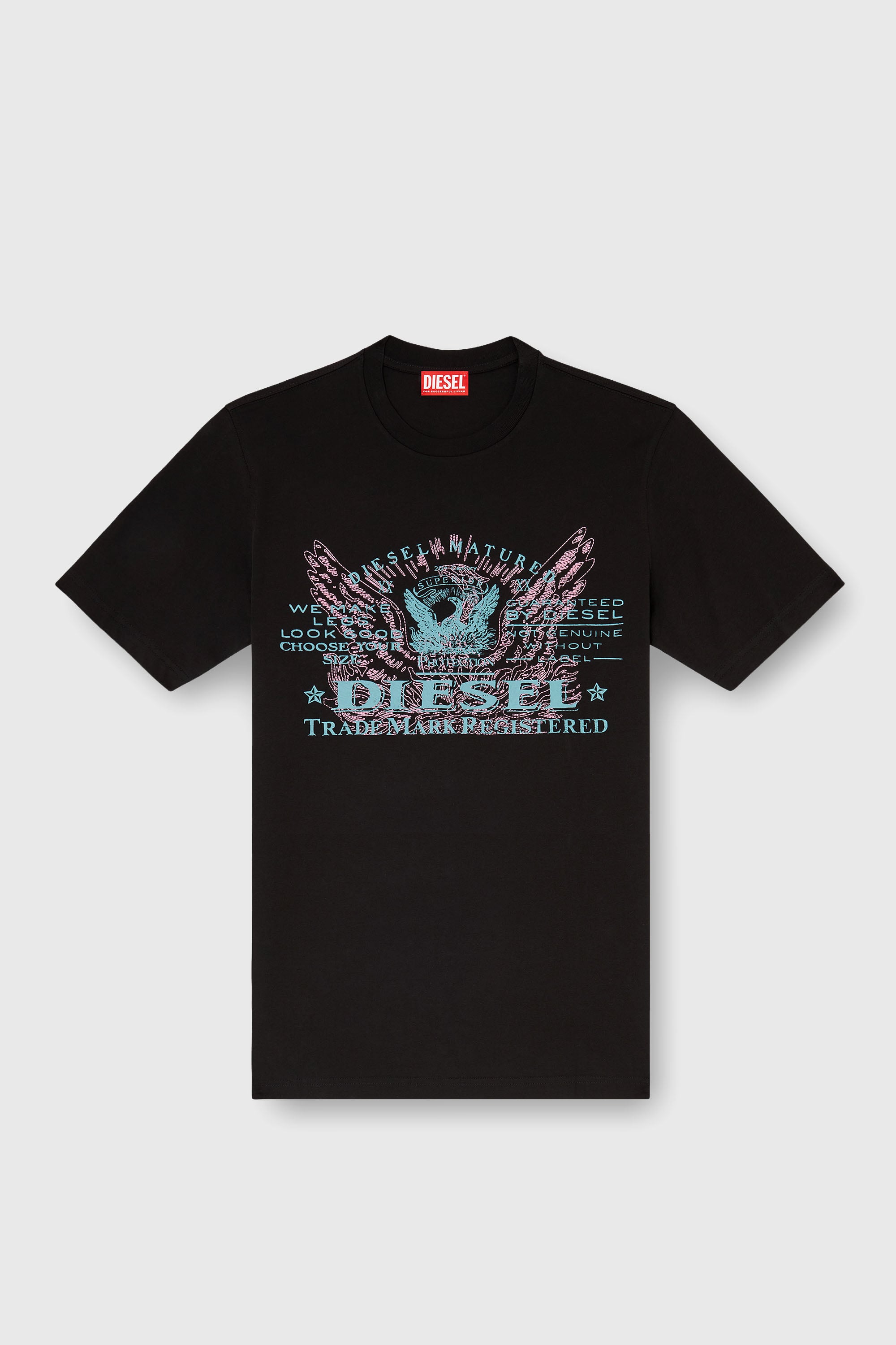 Diesel - T-JUST-FENIX-T92, Camiseta de algod&oacute;n con estampado gr&aacute;fico Hombre in Negro - 2