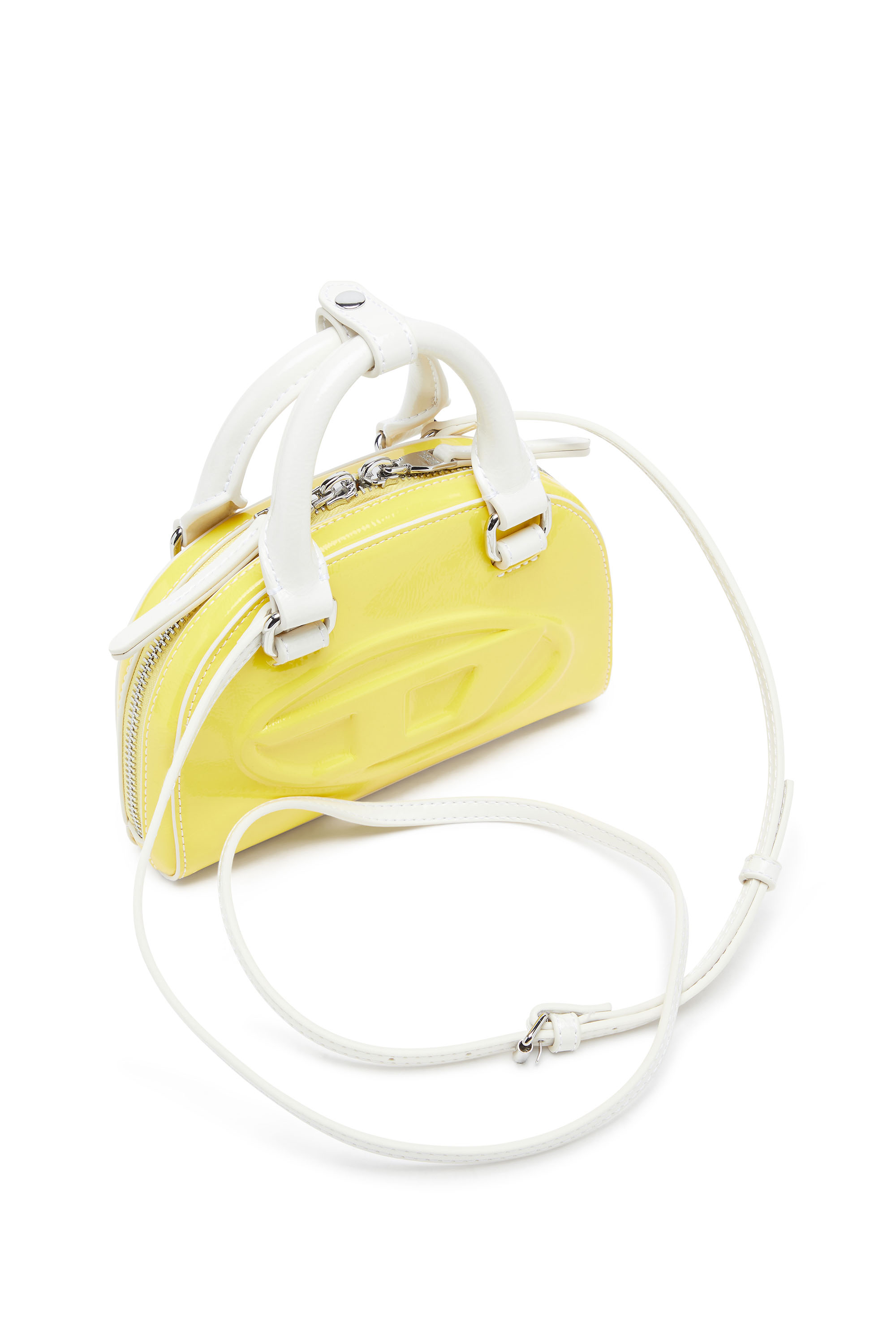 Diesel - 1DR DOME CROSSBODY XS, Woman's 1DR Dome-Slim bowling bag with naplak effect in Yellow - 6