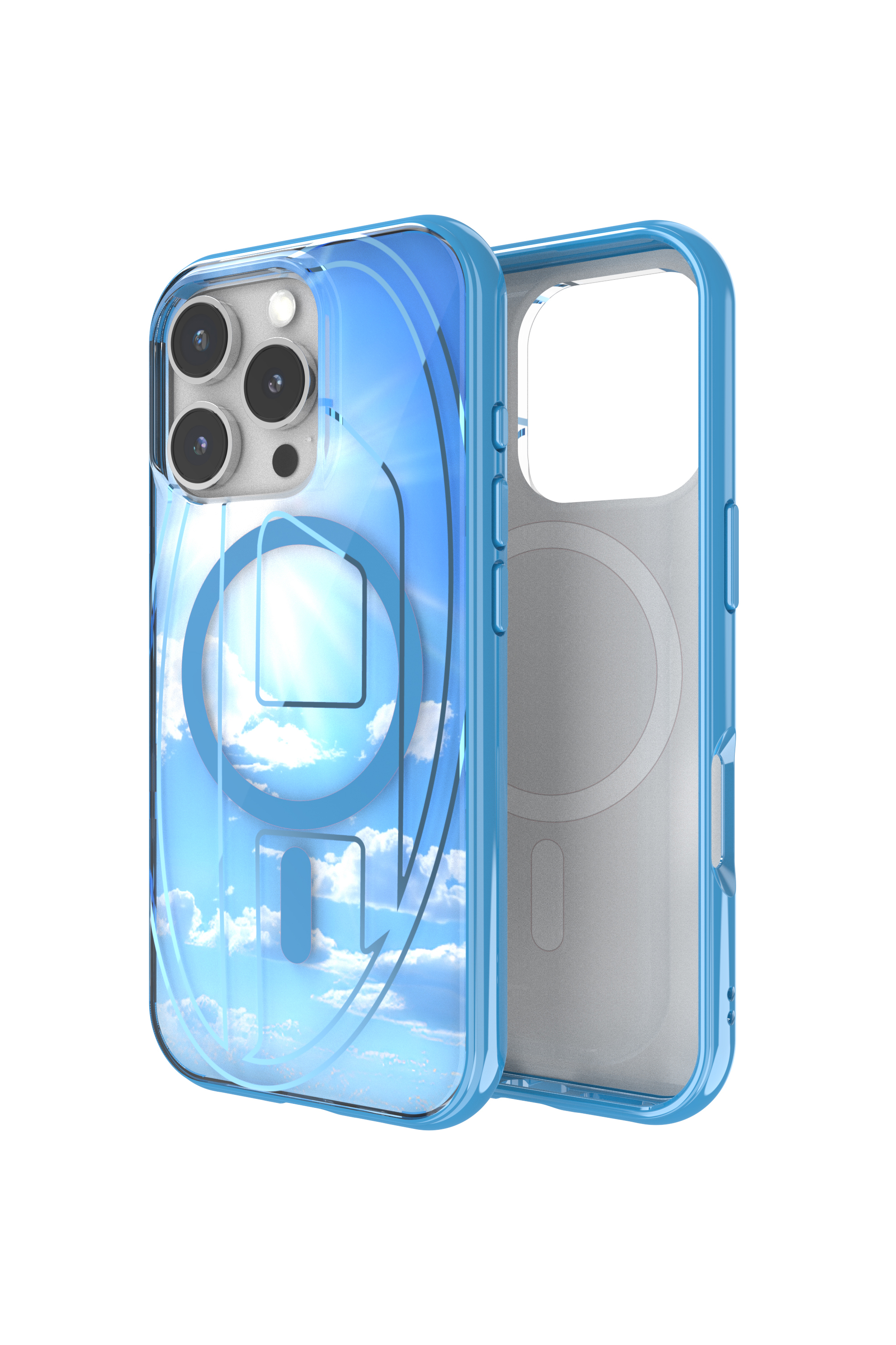 Diesel - 60253 AOP CASE, Funda Oval D con MagSafe iPhone 16 Pro Unisex in Azul marino - 1