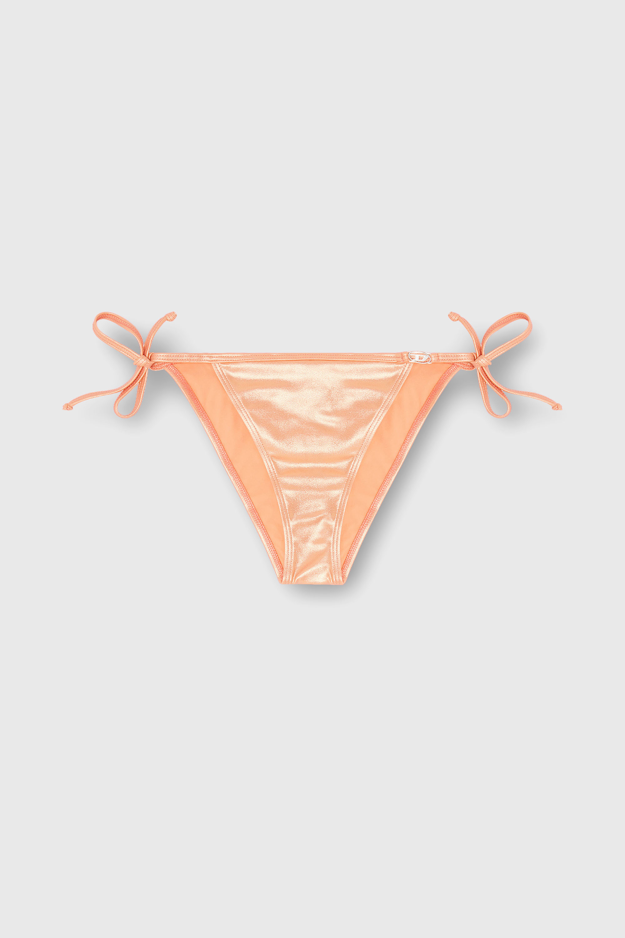 Diesel - BRIGITTES-DNM, Braguita bikini con lazada lateral en tejido brillante Mujer in Naranja - 2