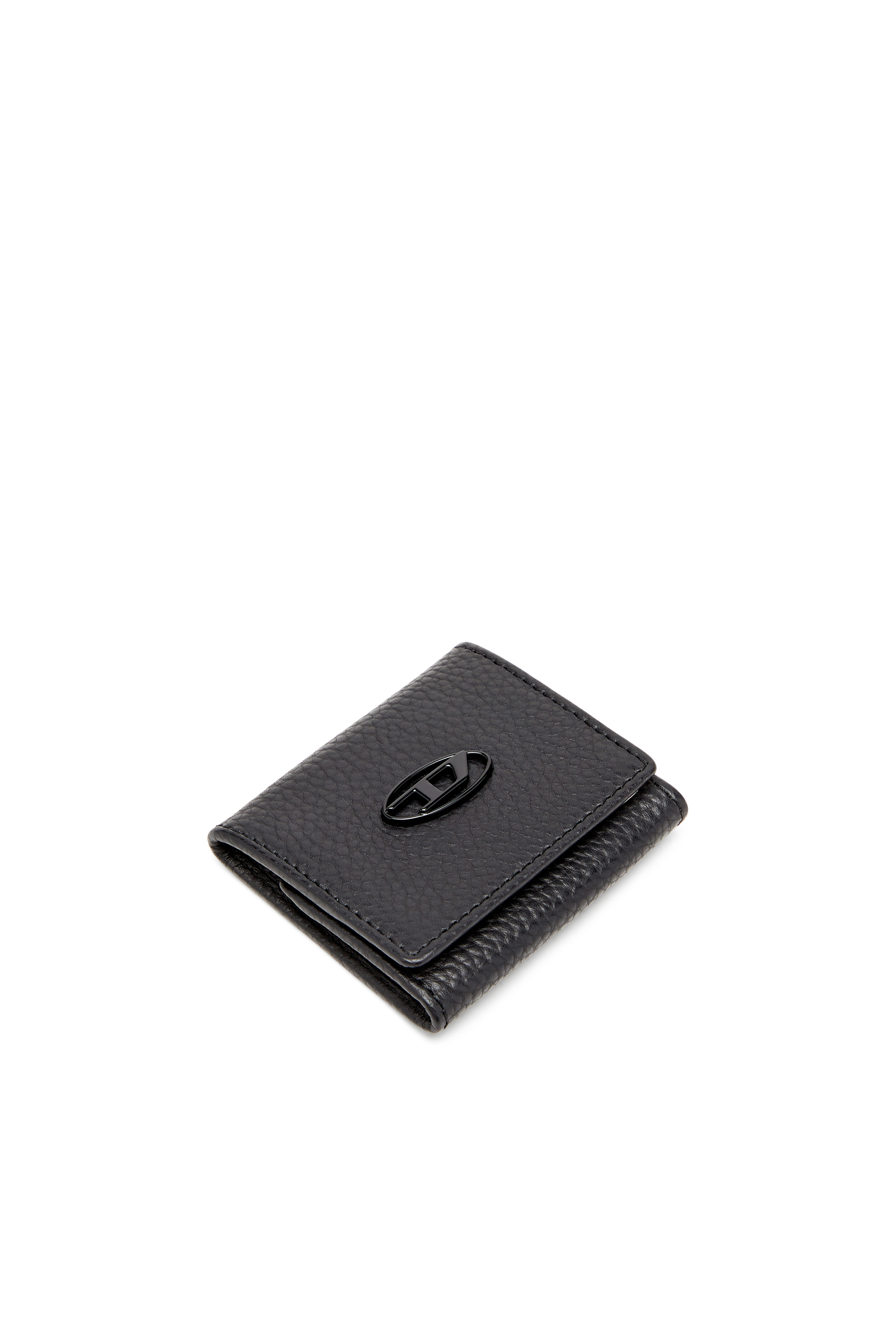 Diesel - HISSU EVO COIN CASE, Monedero de cuero granulado Hombre in Negro - 4