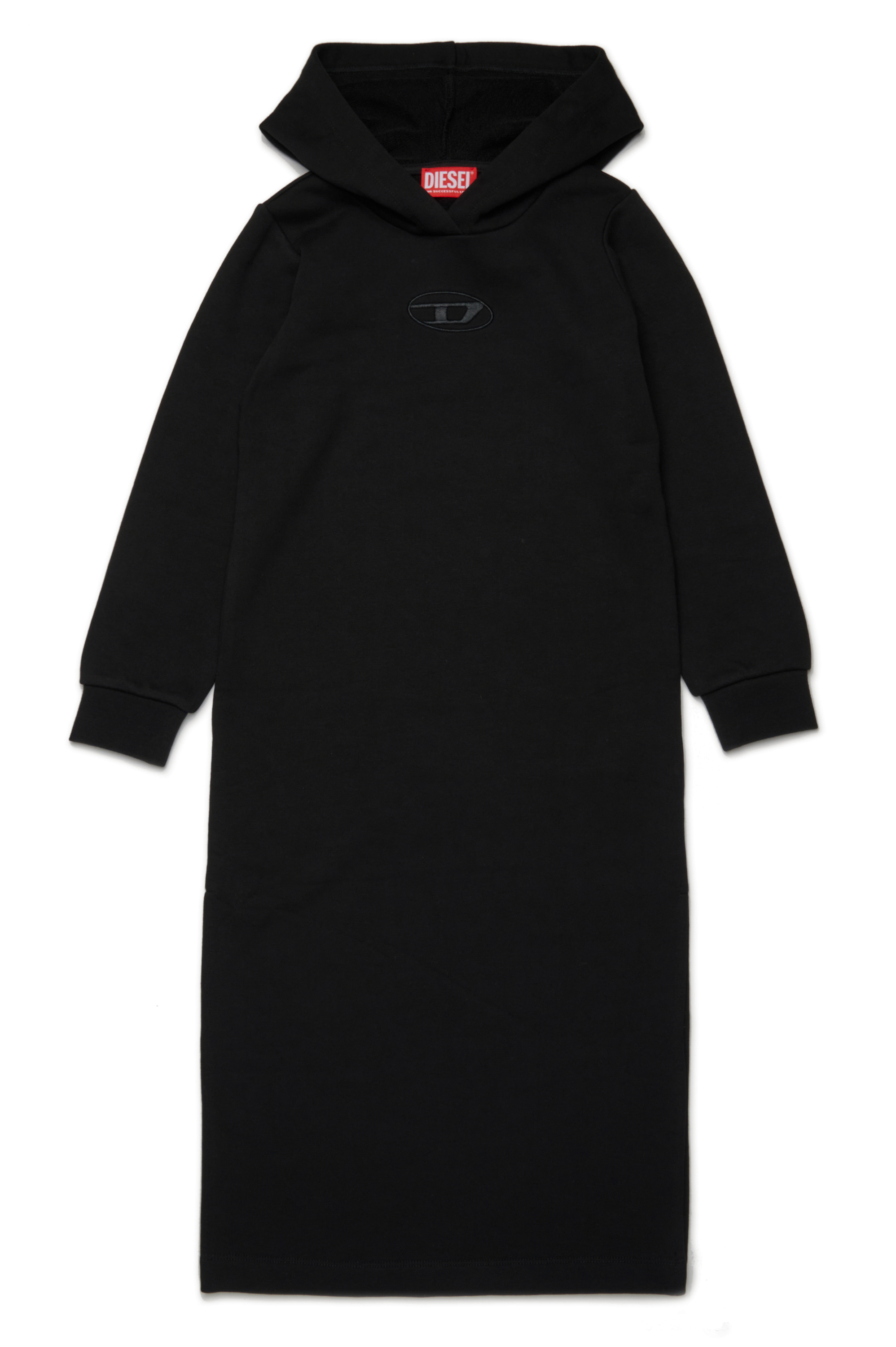 Diesel - DYTIN, Mujer Vestido con capucha y bordado Oval D in Negro - Image 1