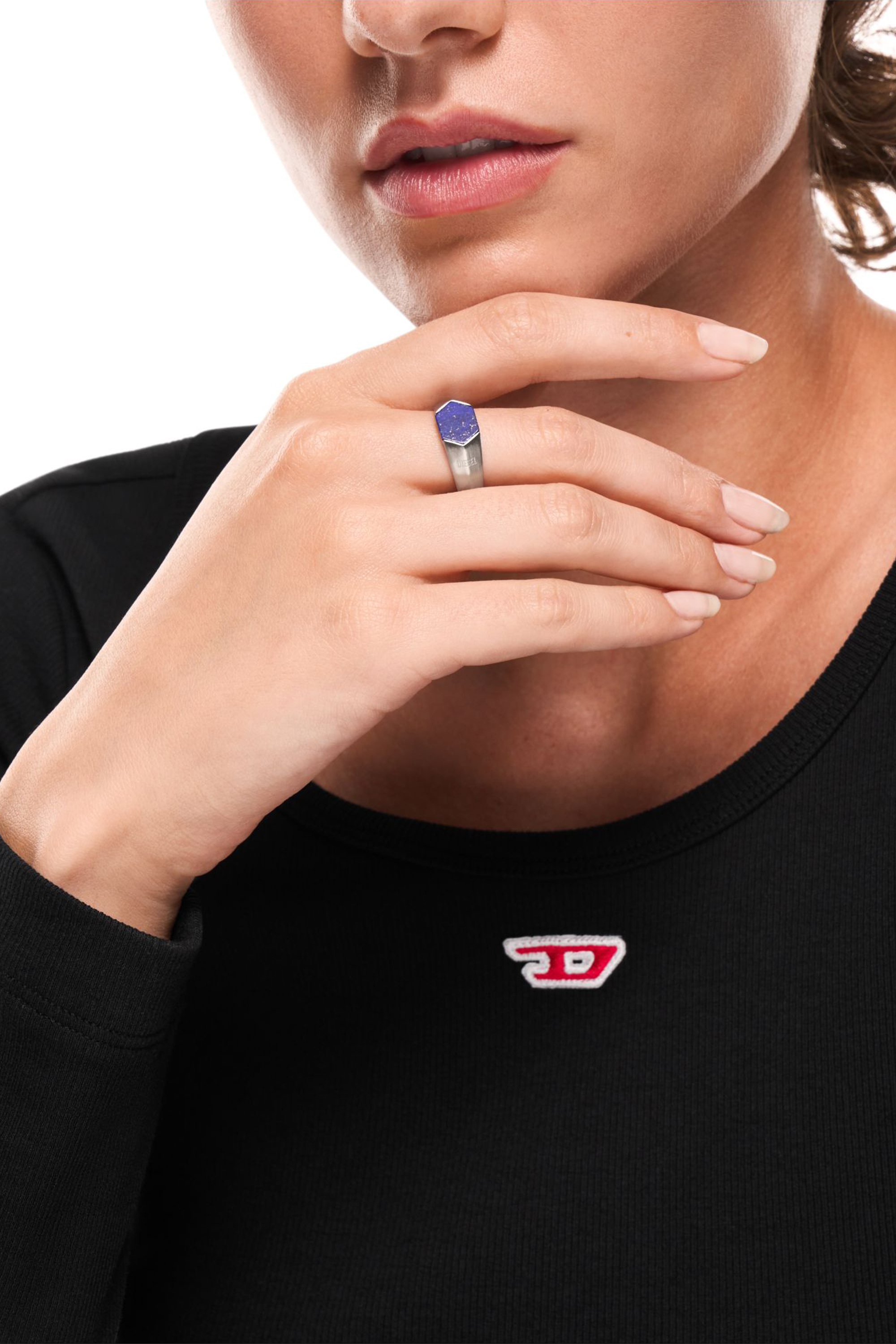 Diesel - DX1712040, Anillo sello de lapisl&aacute;zuli Unisex in Plateado - 4