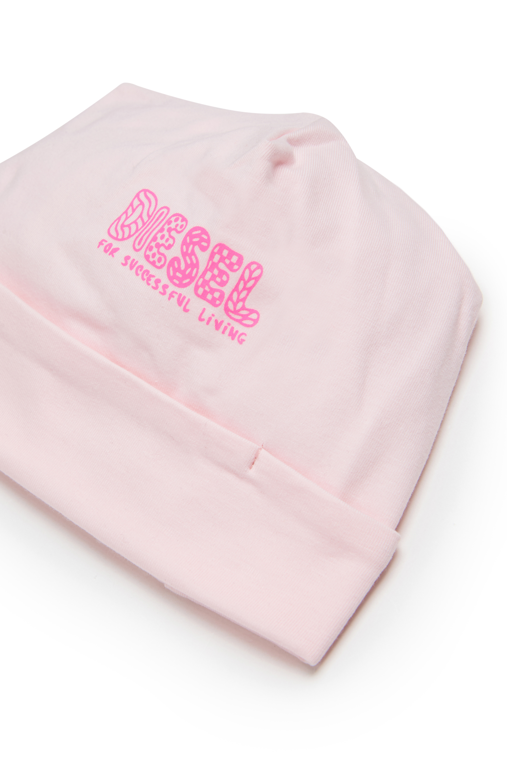 Diesel - FUBBY-NB, Gorro para reci&eacute;n nacido con logo doodle estampado Unisex in Rosa - 3