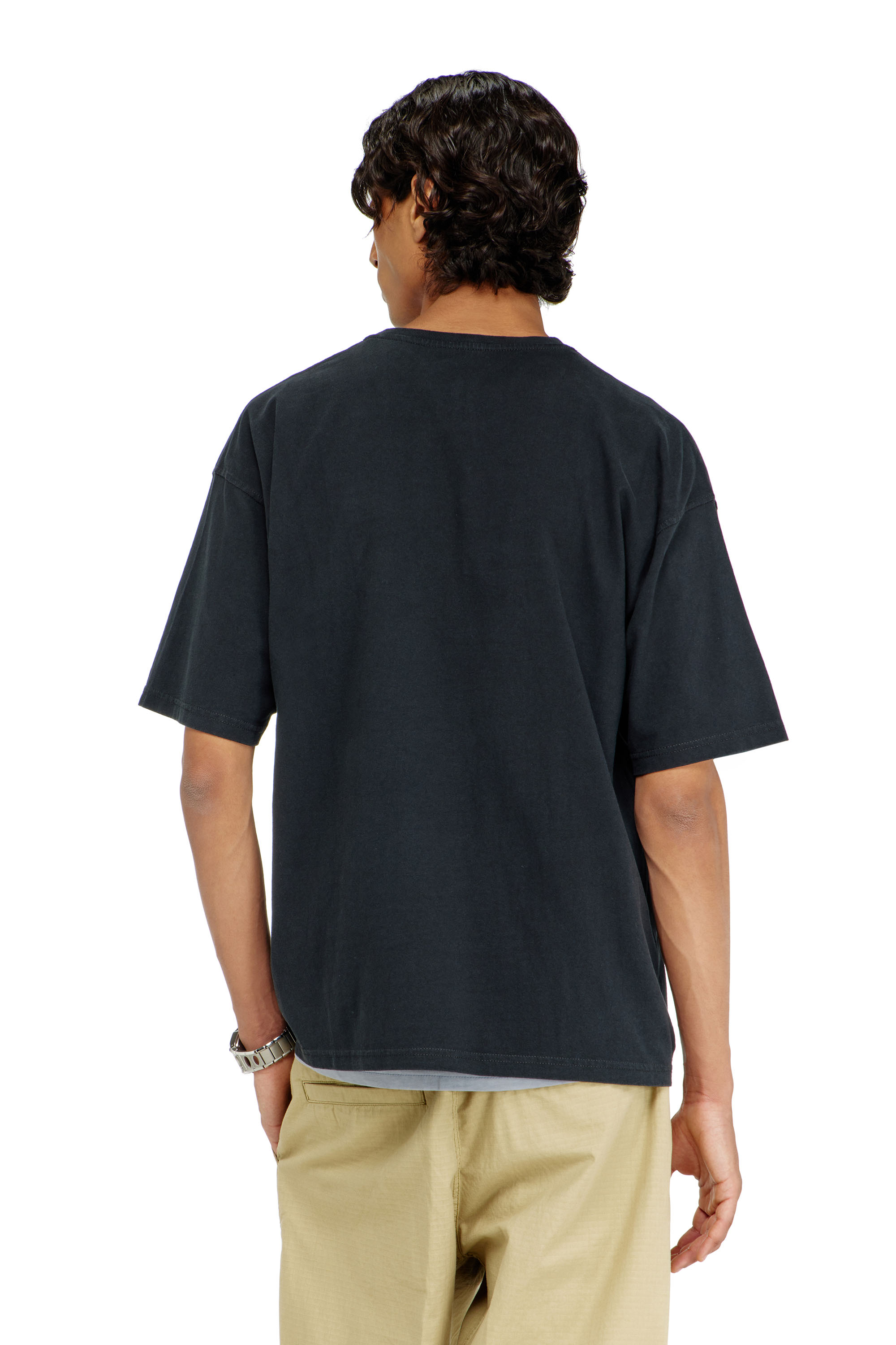 Diesel - T-BOXT-N14, Camiseta con logotipo desgastado en relieve Hombre in Negro - 4