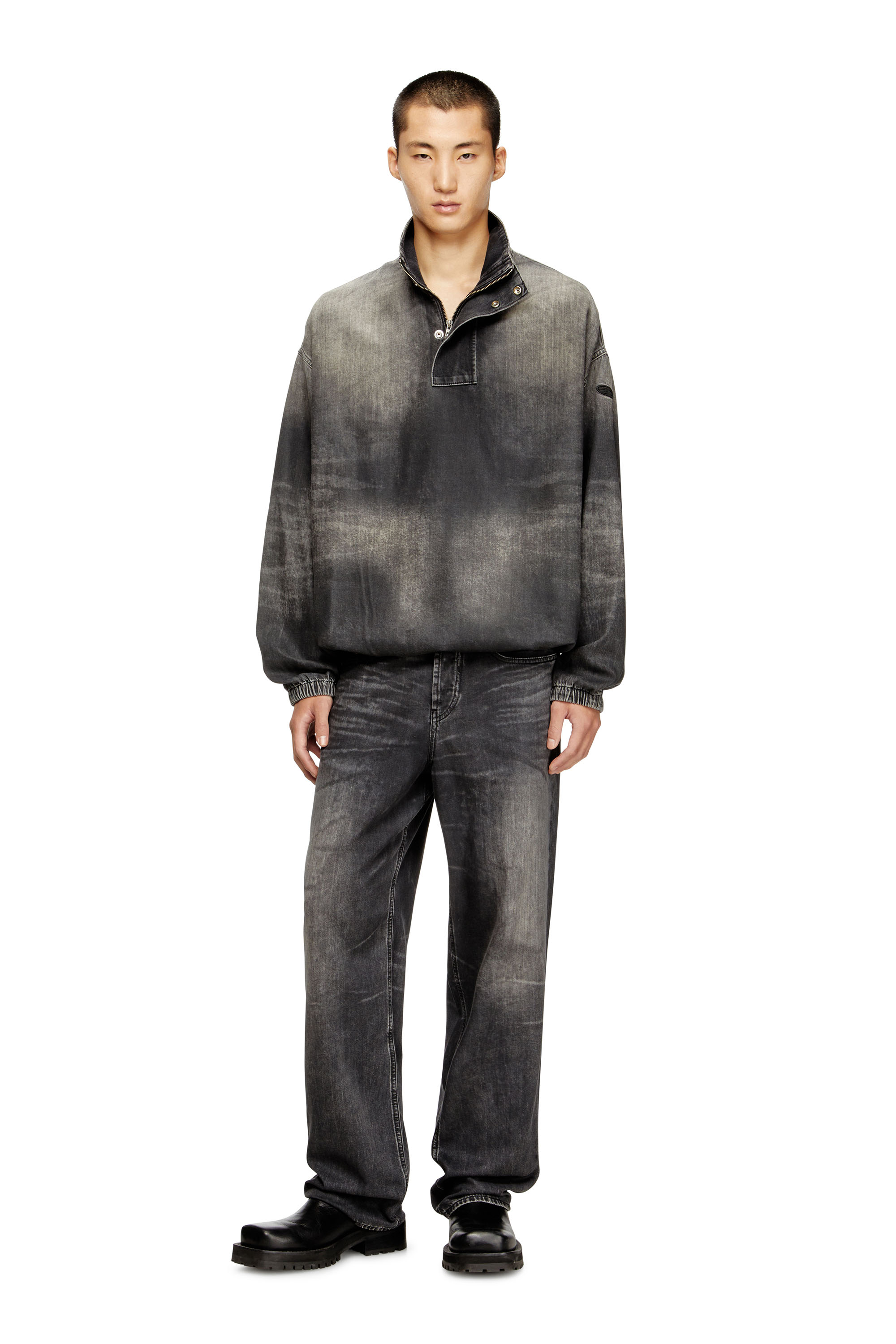 Diesel - D-FLOW-S3, Top de denim con cuello alto Unisex in Negro - 2