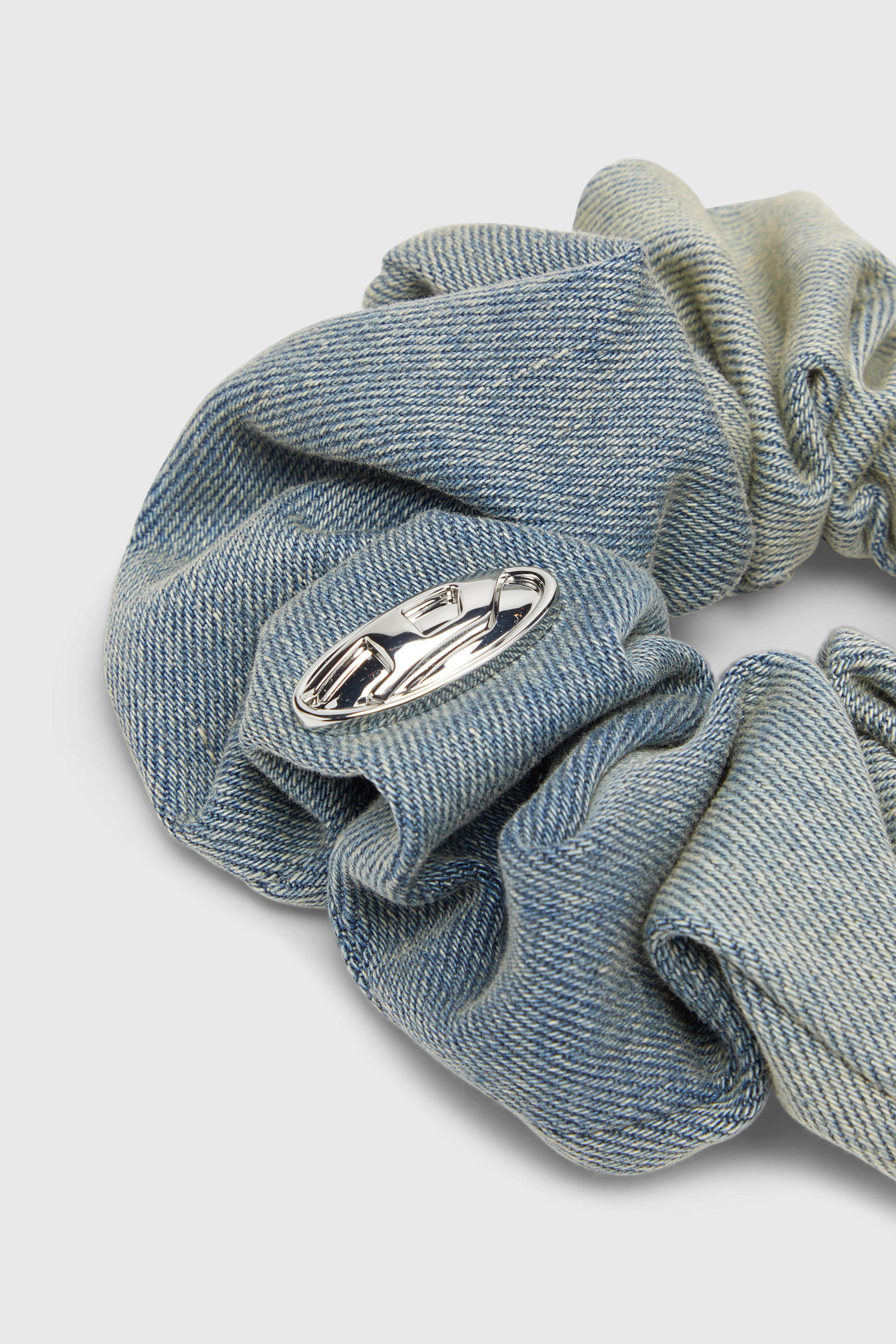 Diesel - BANGLE SCRUNCHIE, Coletero en denim solarizado Mujer in Azul marino - 2