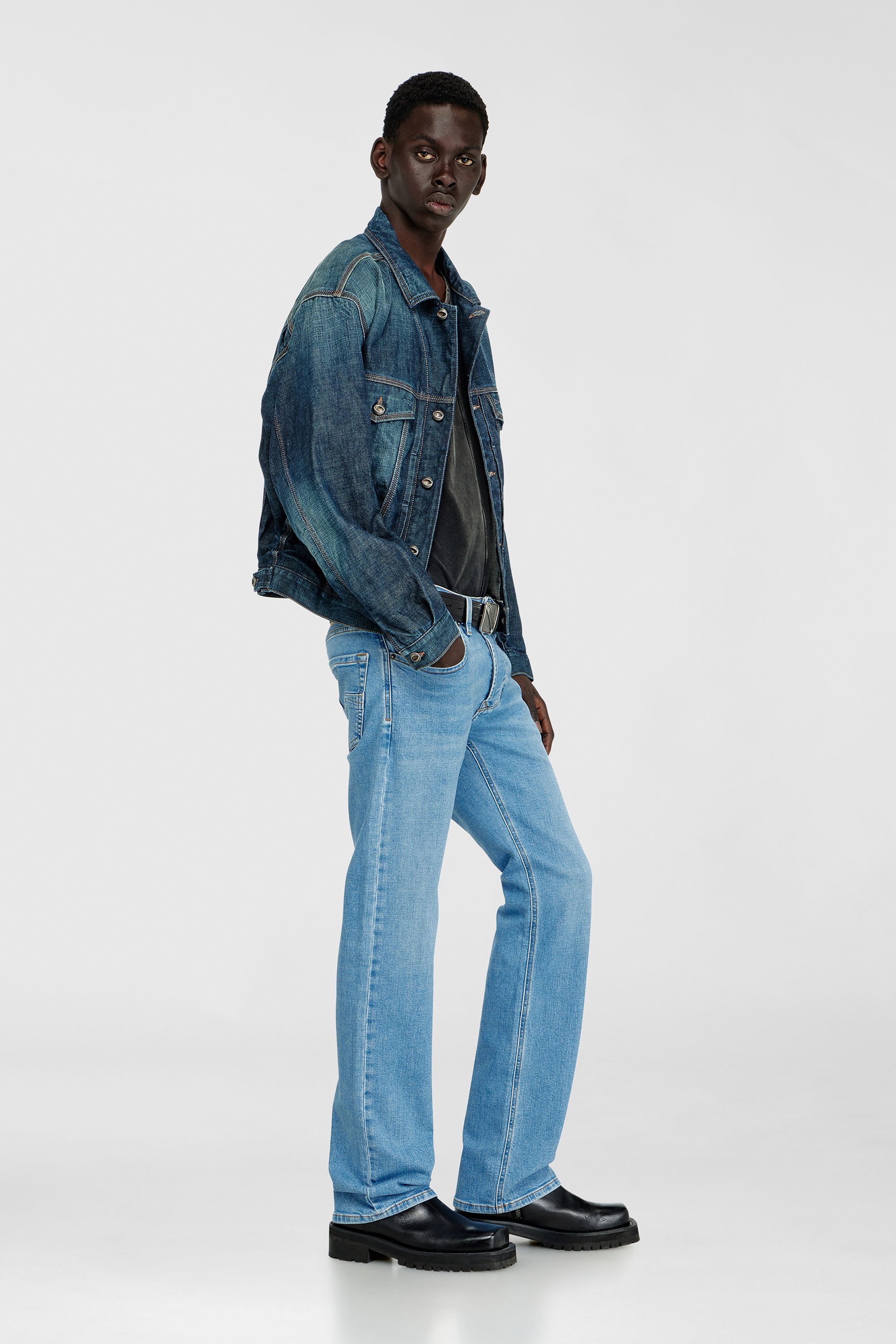 Diesel - Regular Jeans 1985 Larkee 0HDBJ Hombre, Azul Claro - 2