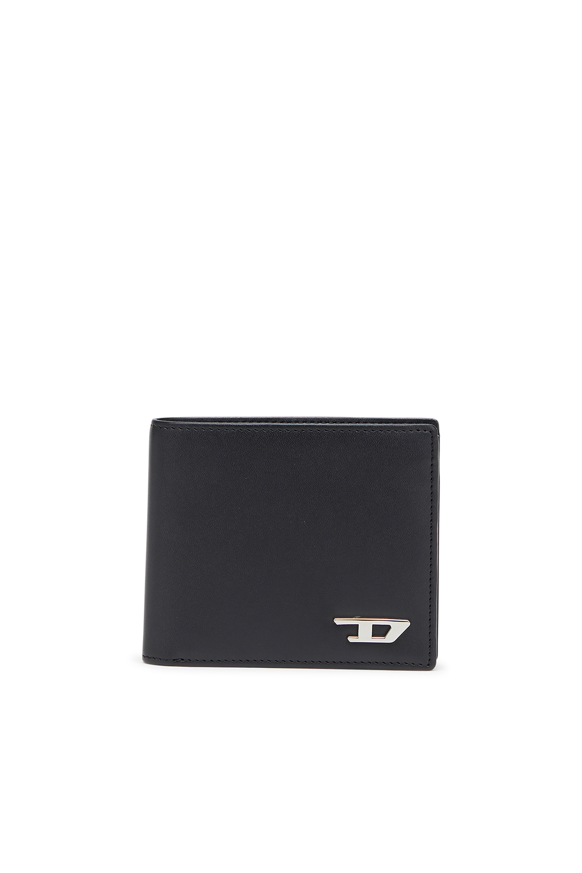Diesel - D-LOGO 2.0 BI FOLD COIN S, Cartera bi-fold de piel con monedero Hombre in Negro - 1