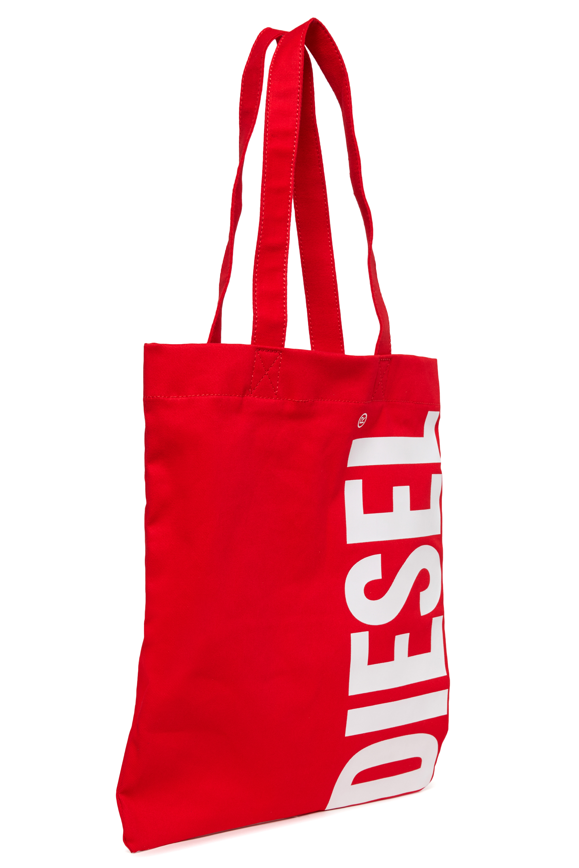 Diesel - WRELD, Bolso de lona con maxi estampado de logo Mujer in Rojo - 3