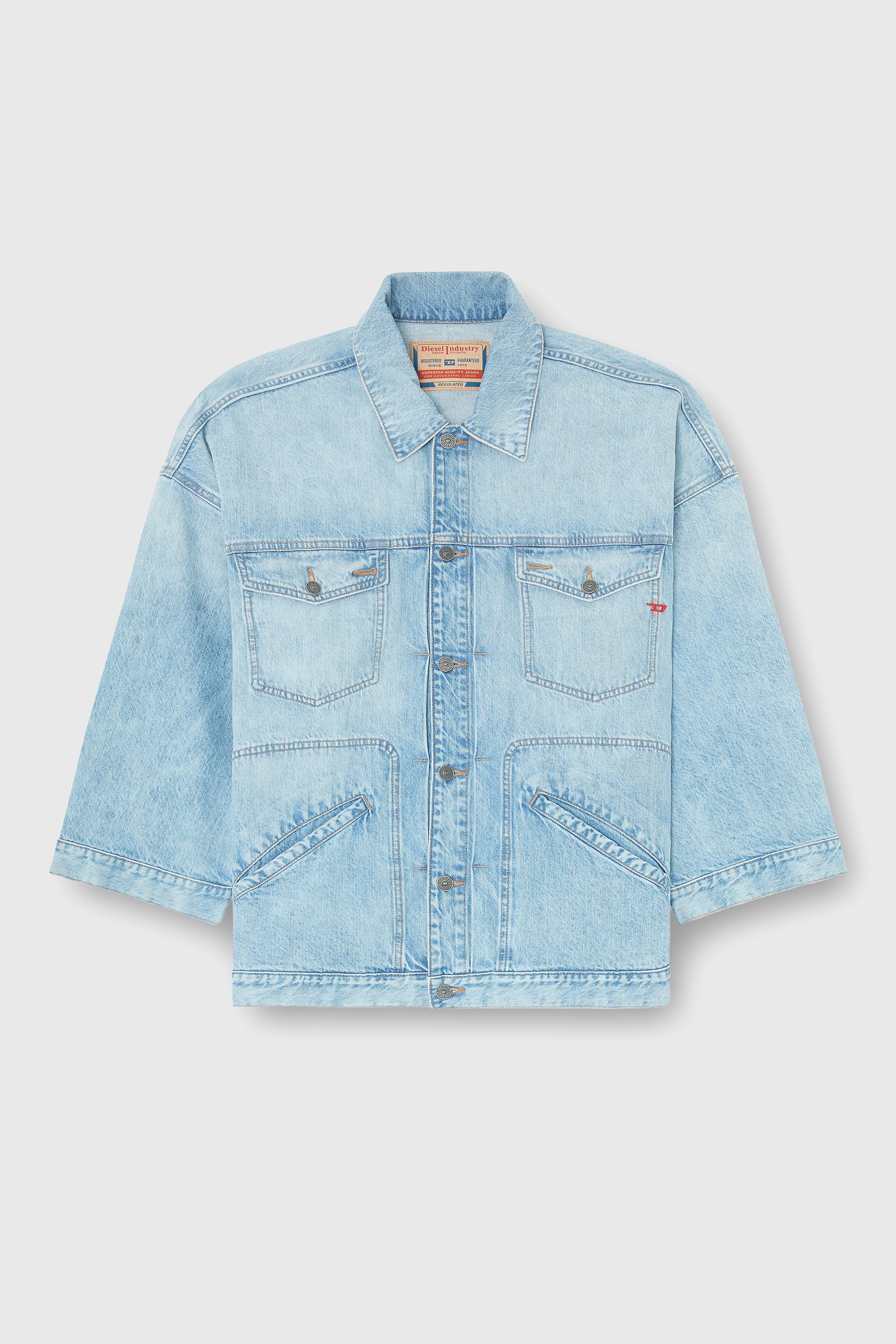 Diesel - DE-LIN, Chaqueta workwear denim oversized Mujer in Azul marino - 2