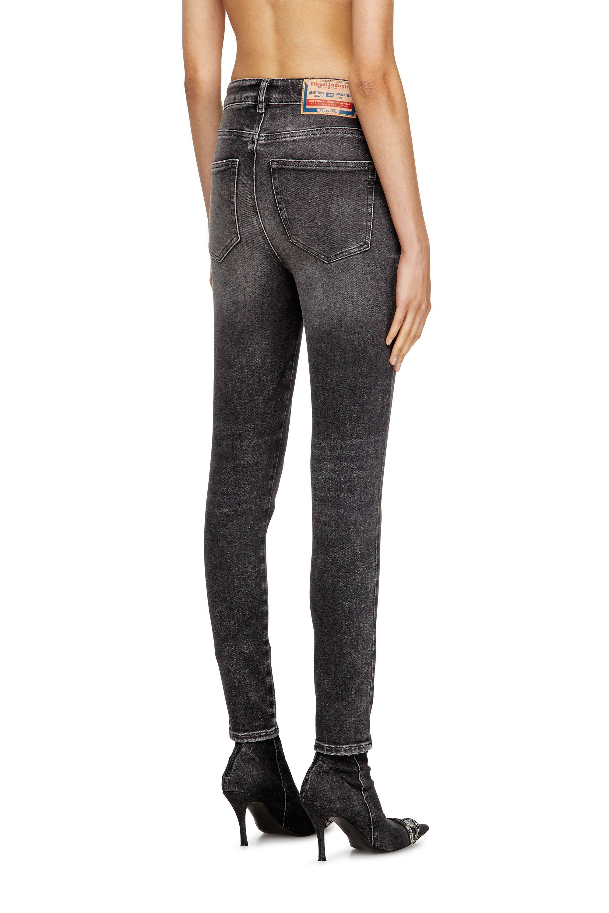 Diesel - Skinny Jeans 1984 Slandy-High 09L93 Mujer, Negro/Gris oscuro - 4