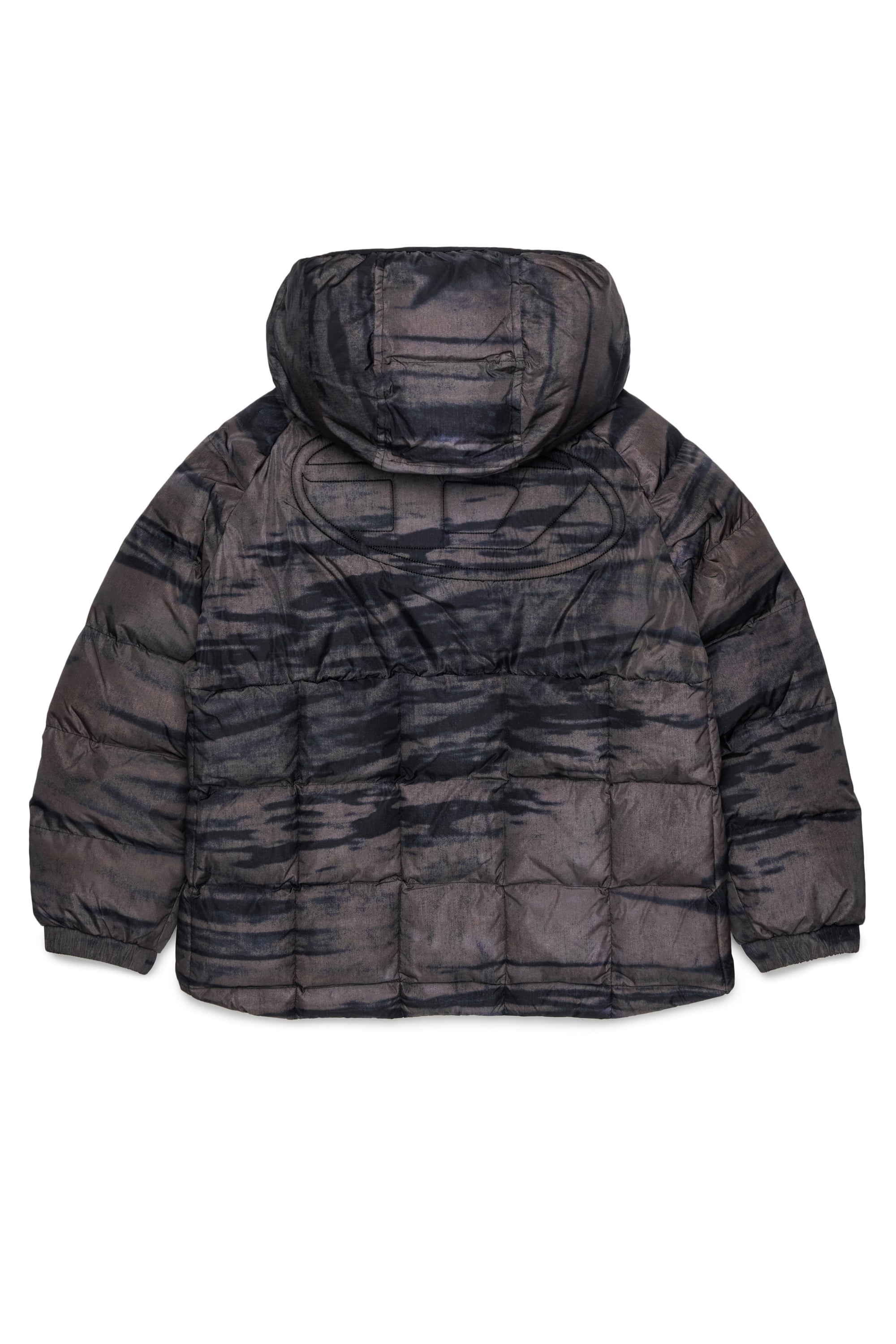 Diesel - JDEN, Chaqueta acolchada con estampado gr&aacute;fico difuminado Hombre in Verde - 2