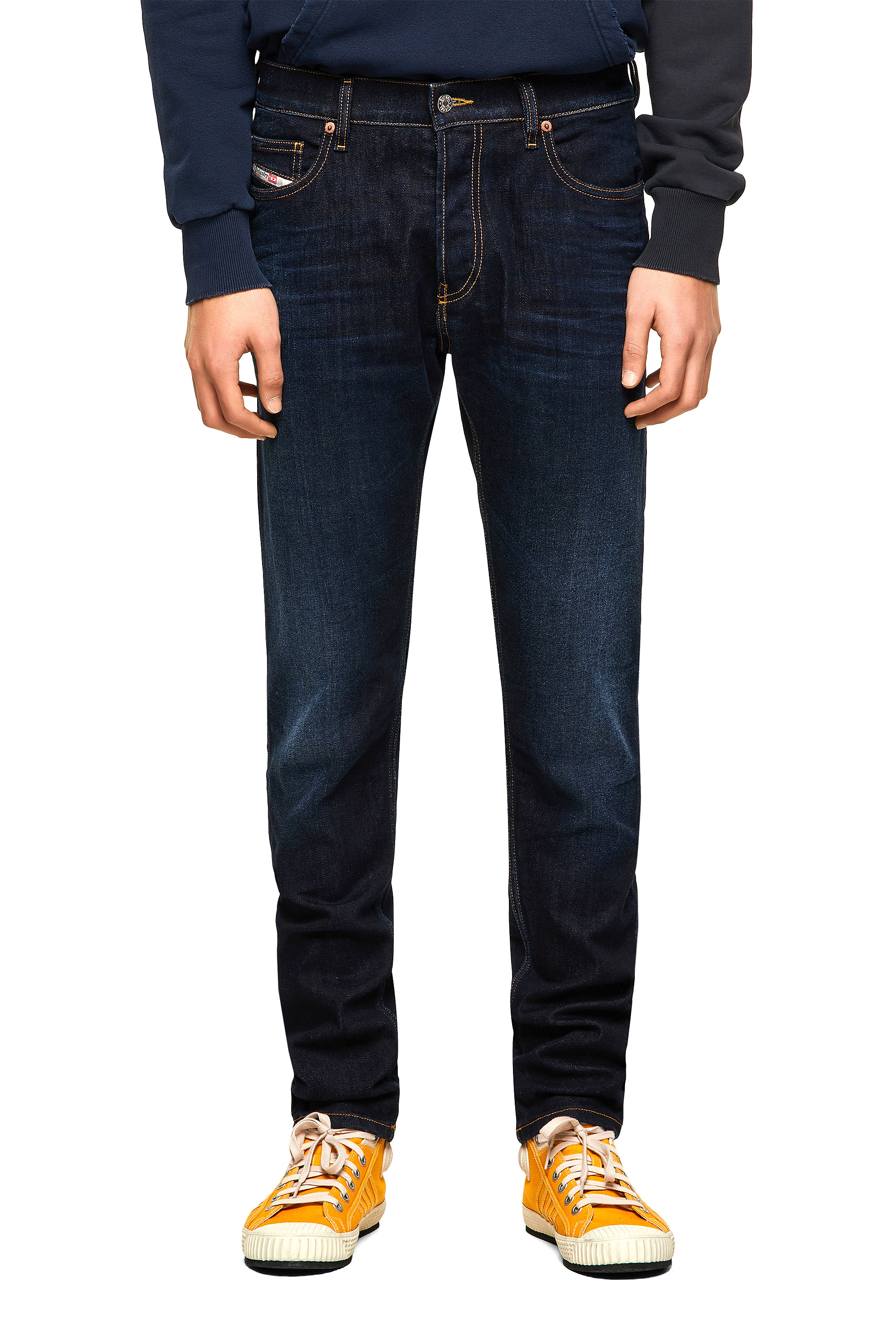 Diesel - D-Luster 009ZS Slim Jeans, Azul Oscuro - Image 1
