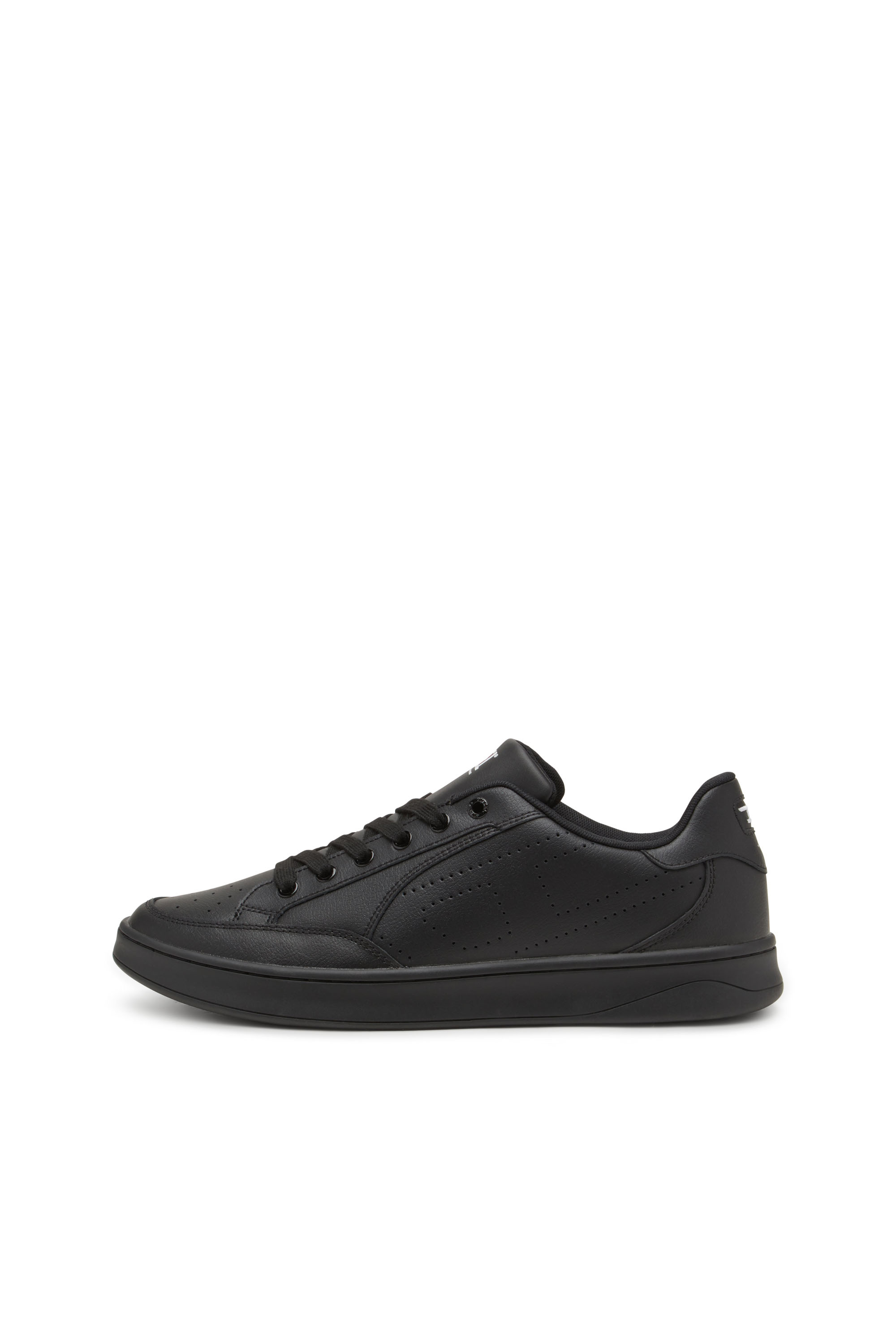 Diesel - S-DAKOTA LOW, S-Dakota-Deportivas de cuero con logotipo perforado Hombre in Negro - 7
