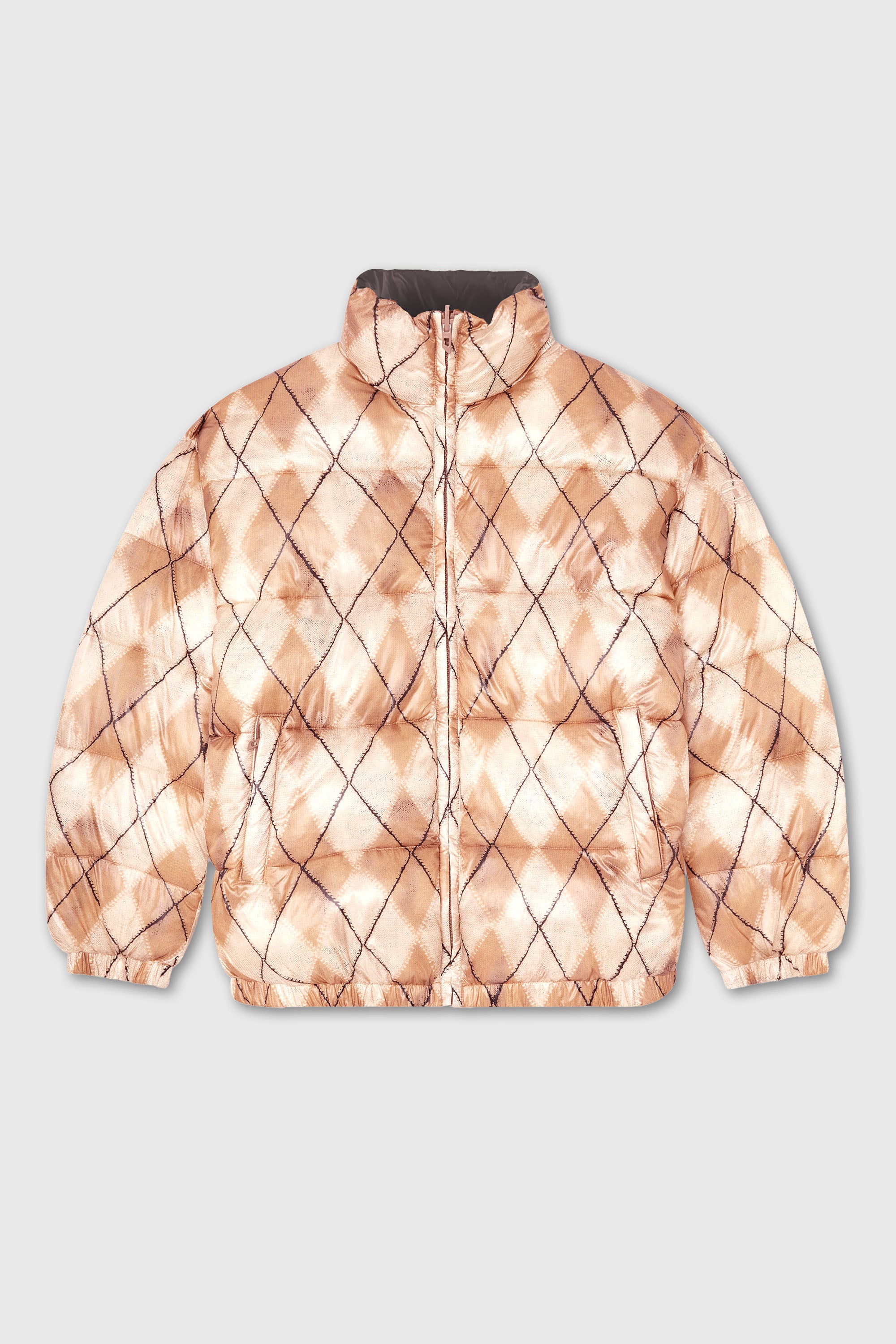 Diesel - W-BOURB-DLCK, Chaqueta puffer reversible con estampado argyle Hombre in Multicolor - 2