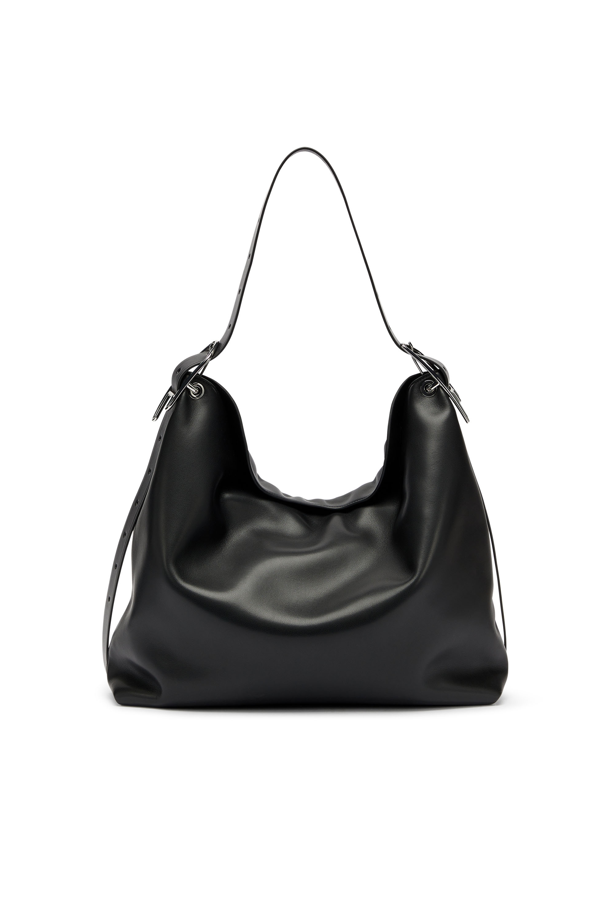 Diesel - D-LINE HOBO, Woman's D-Line-Leather hobo bag in Black - 3
