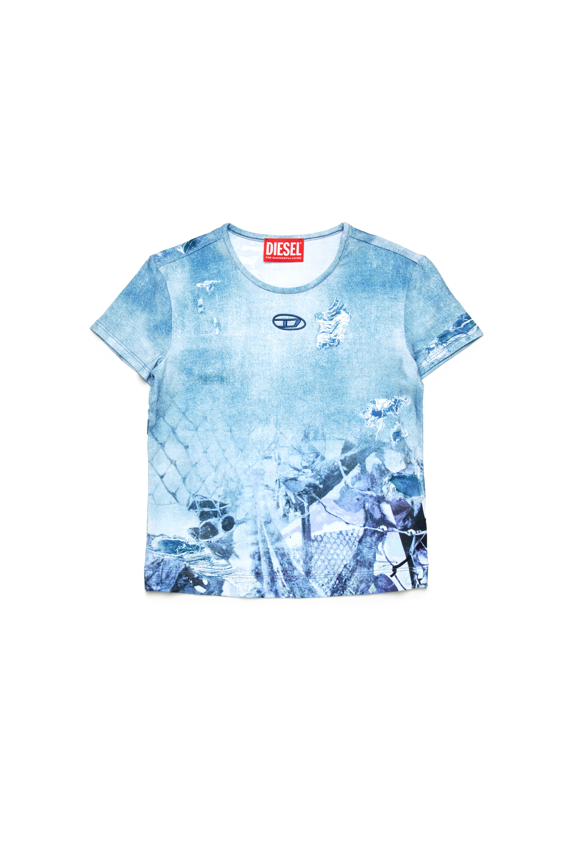 Diesel - TUNCSKI, Camiseta con estampado Camouflower Mujer in Azul marino - 1