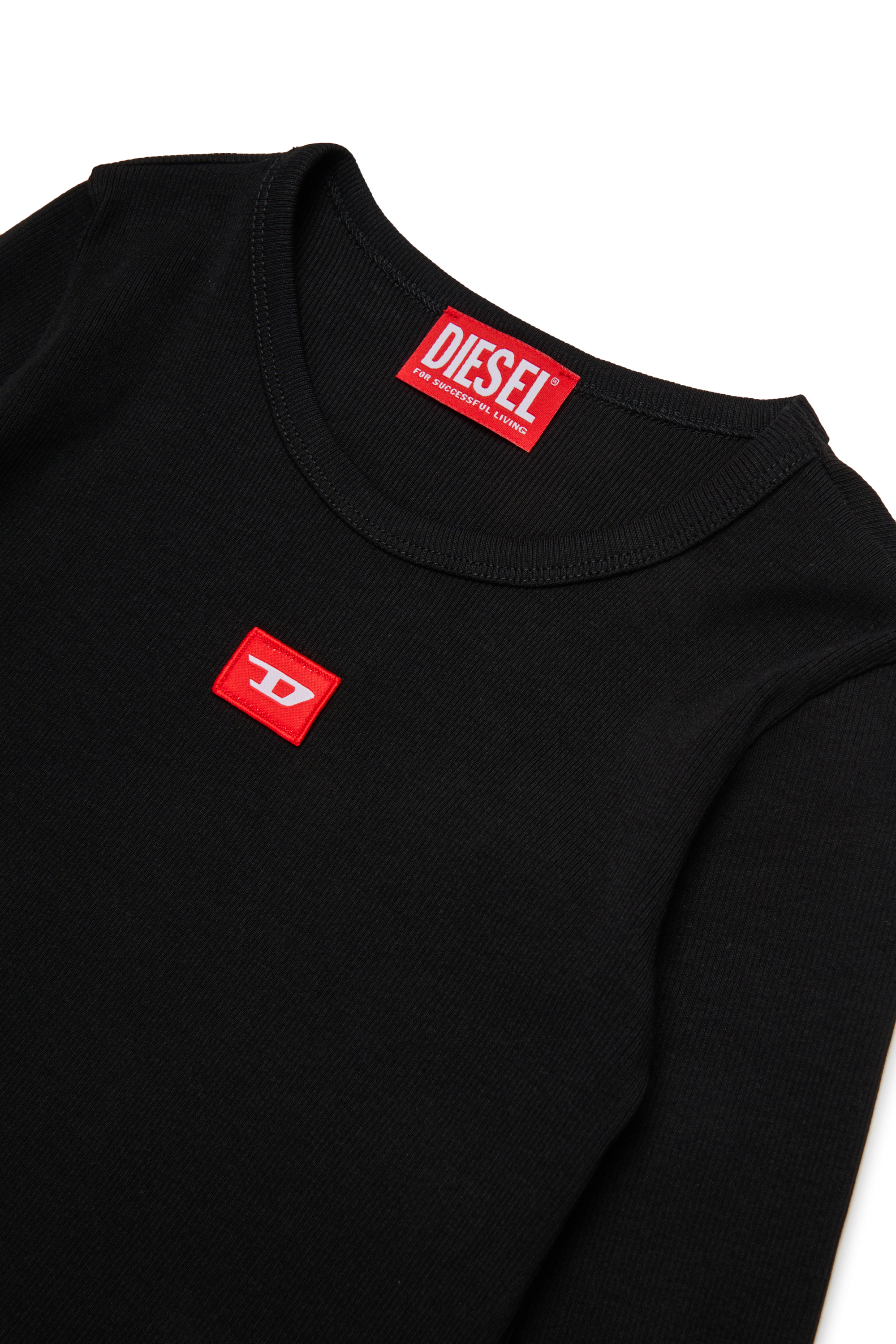 Diesel - TBALLETD, Camiseta de algodón con logo en contraste Mujer in Negro - 3