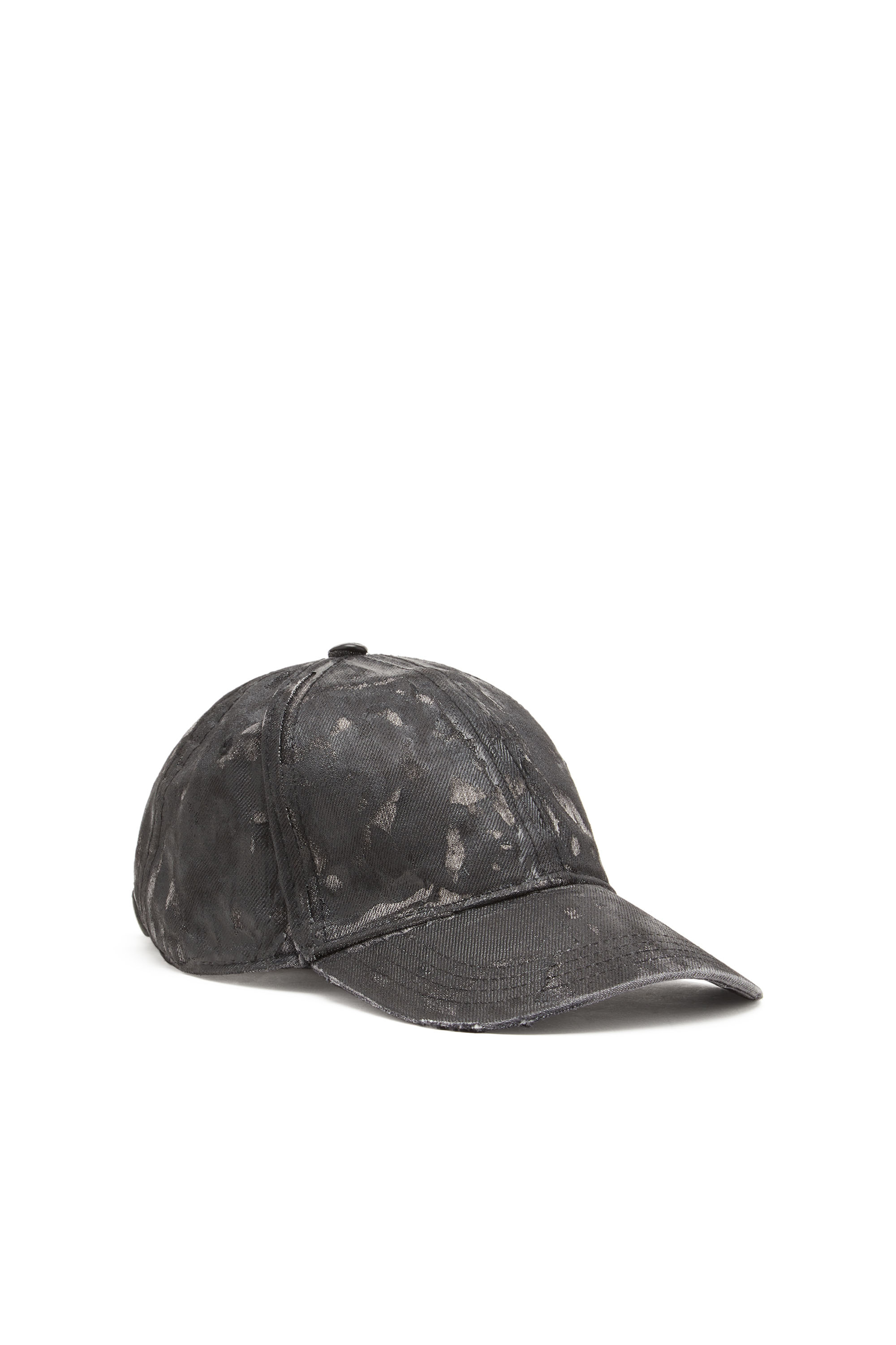 Diesel - C-IRO, Gorra de béisbol de denim tratado Hombre in Negro - 1