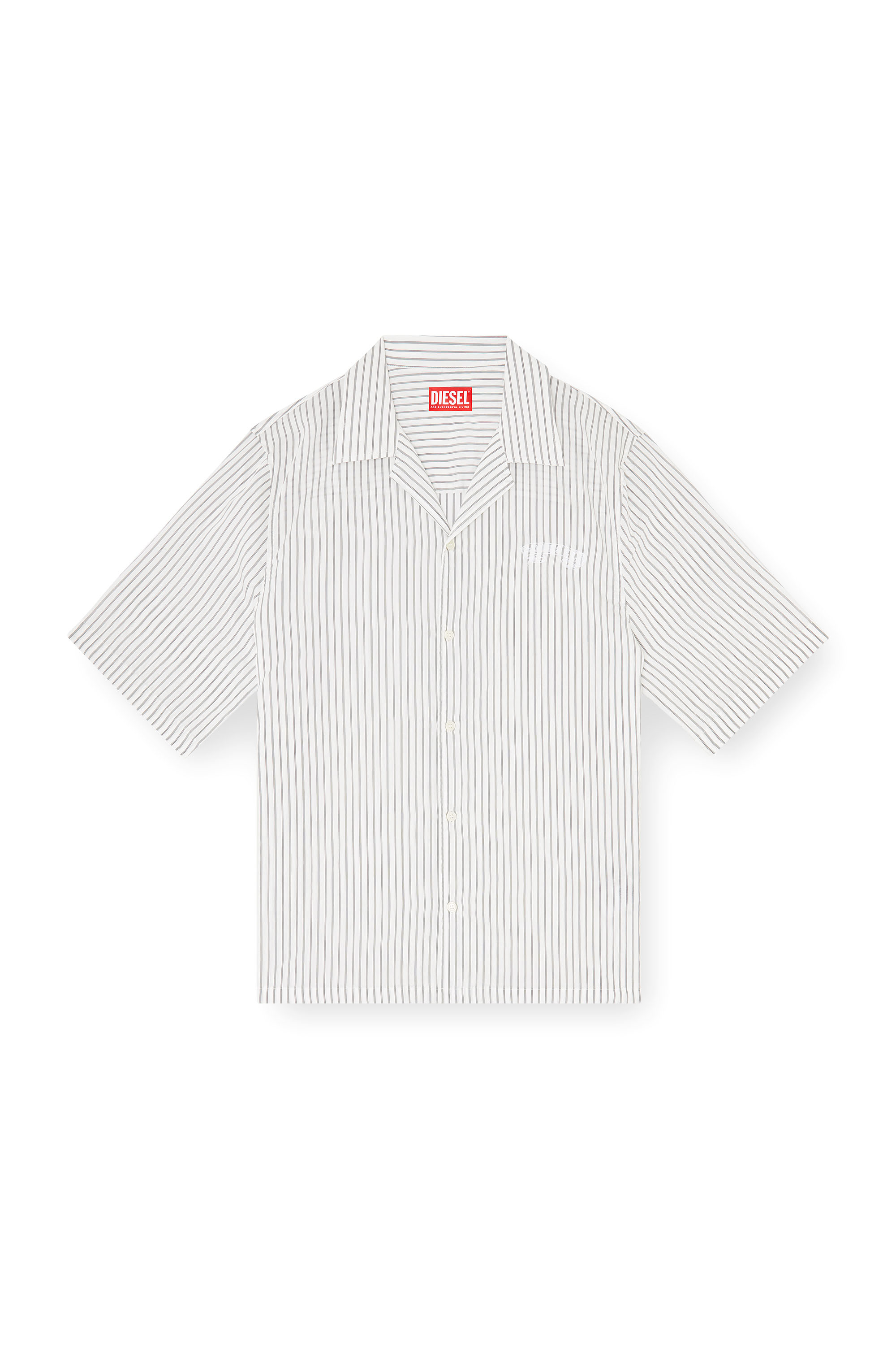 Diesel - S-MAC-EFBV, Camisa de manga corta en modal de rayas finas Hombre in Multicolor - 3