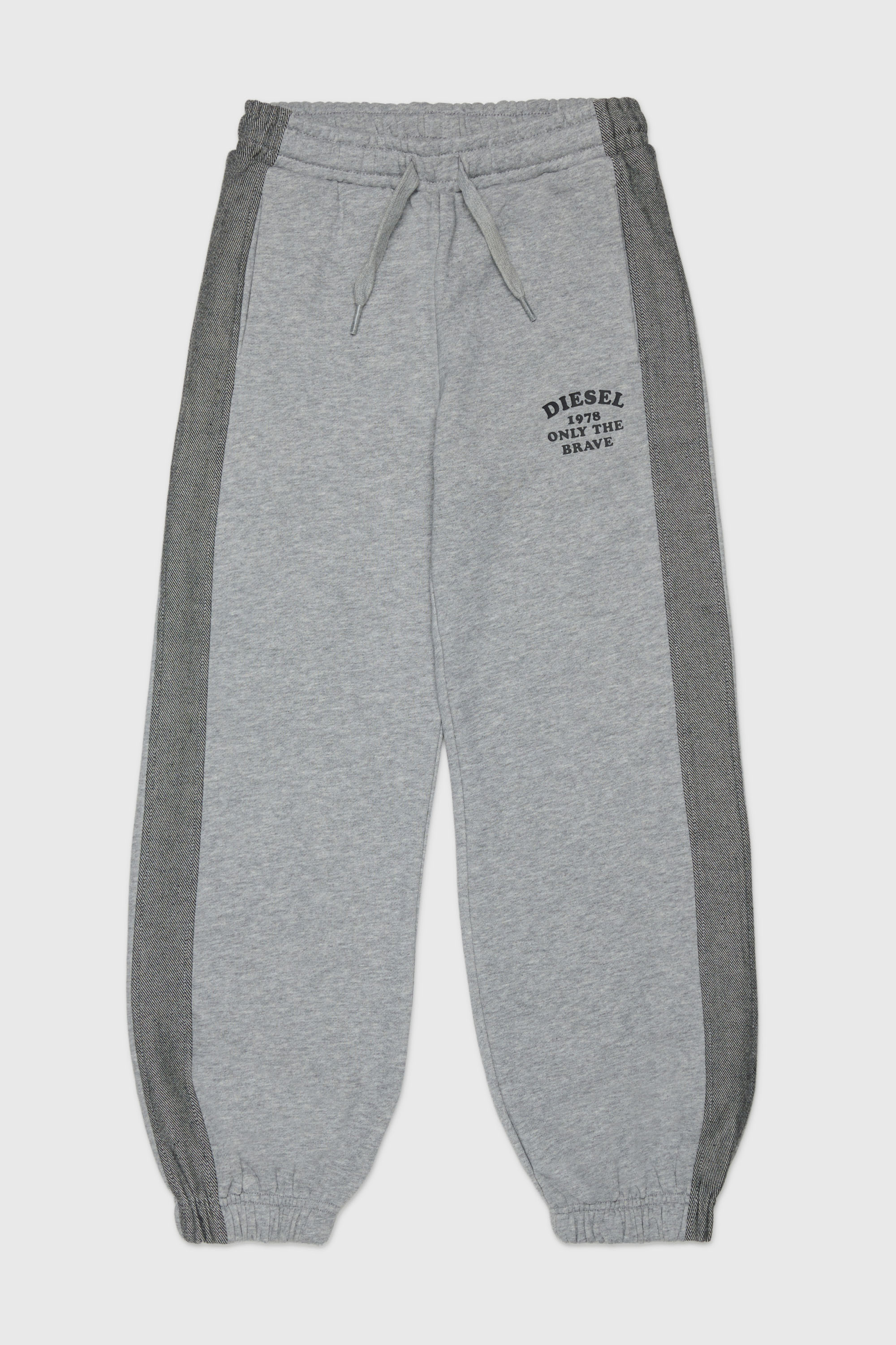 Diesel - PTEAN, Pantal&oacute;n de ch&aacute;ndal con bandas laterales denim Hombre in Gris - 1