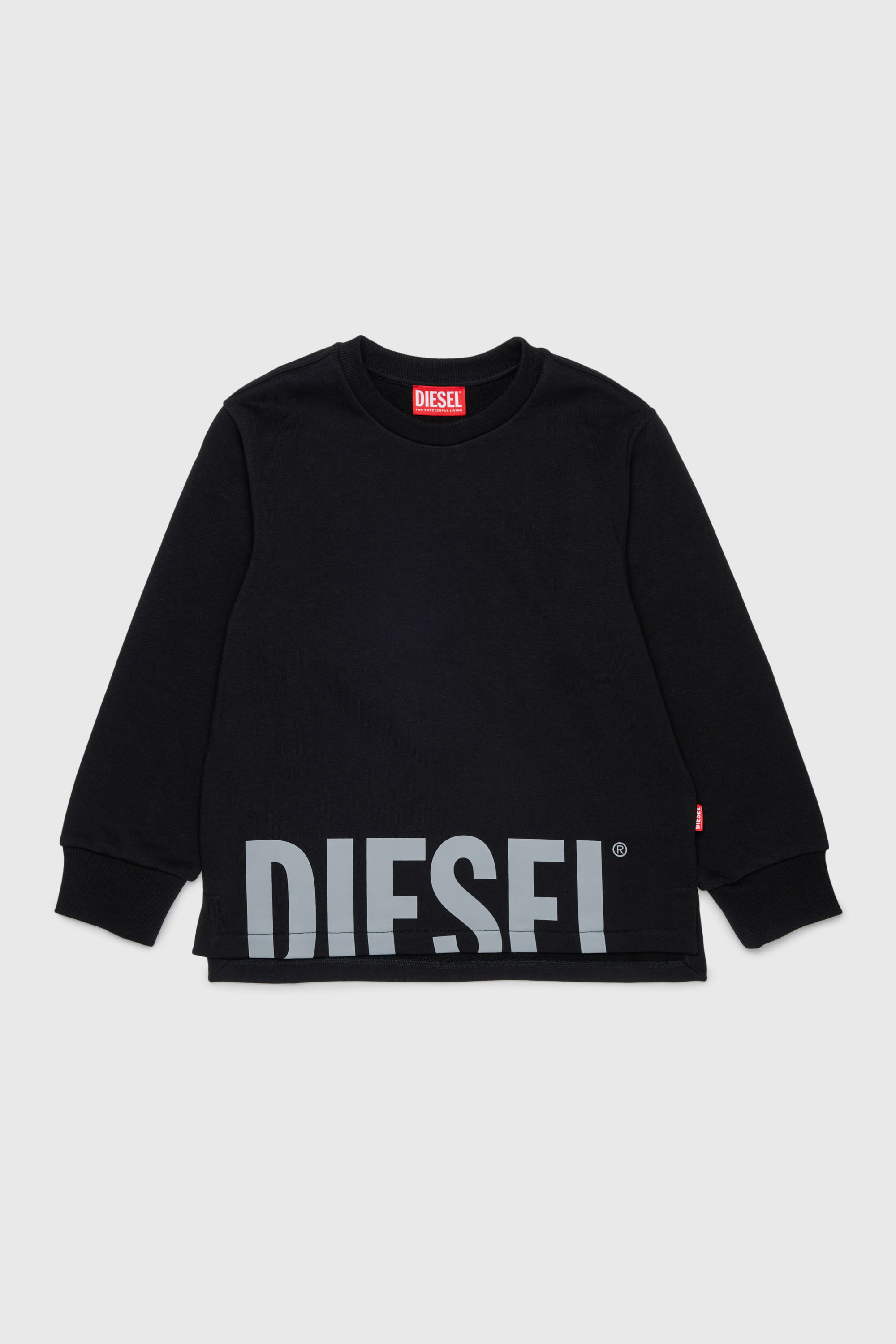 Diesel - SRES OVER, Sudadera cut-off con estampado de logo Hombre in Negro - 1