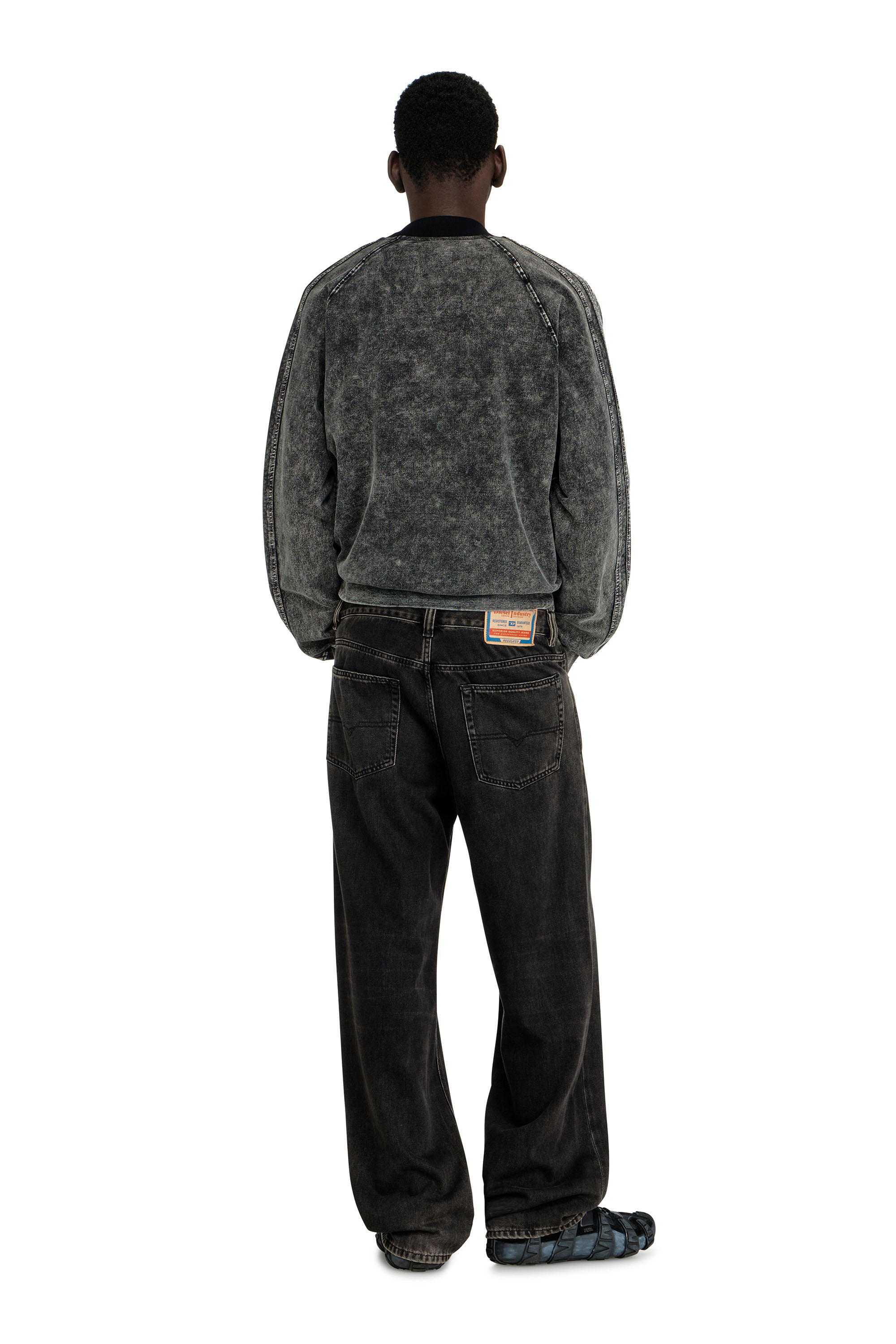 Diesel - Relaxed Jeans 2001 D-Macro 09I35 Hombre, Negro/Gris oscuro - 3