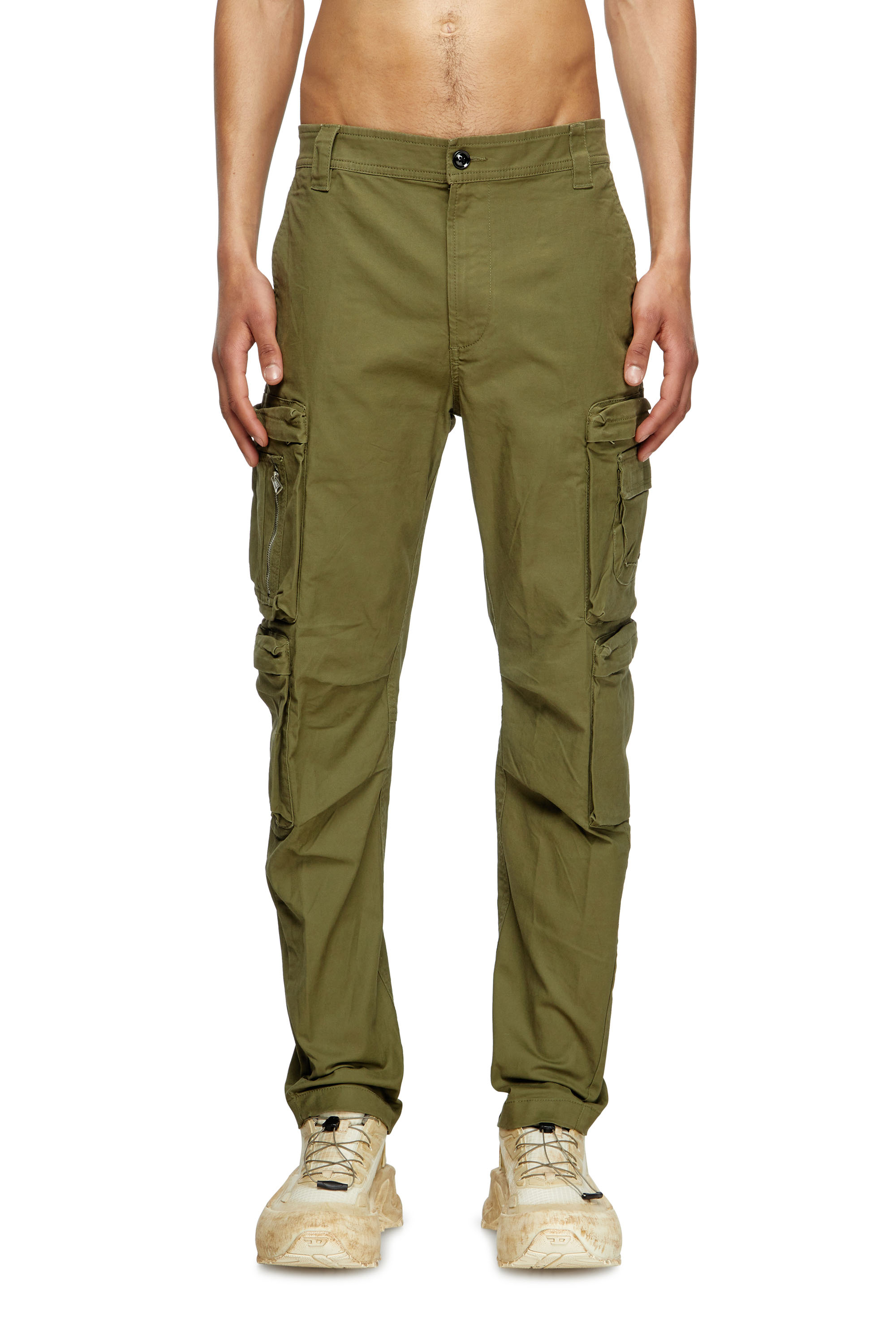 Diesel - P-ARLEM, Pantalones cargo con bolsillo con cremallera Hombre in Verde - 1