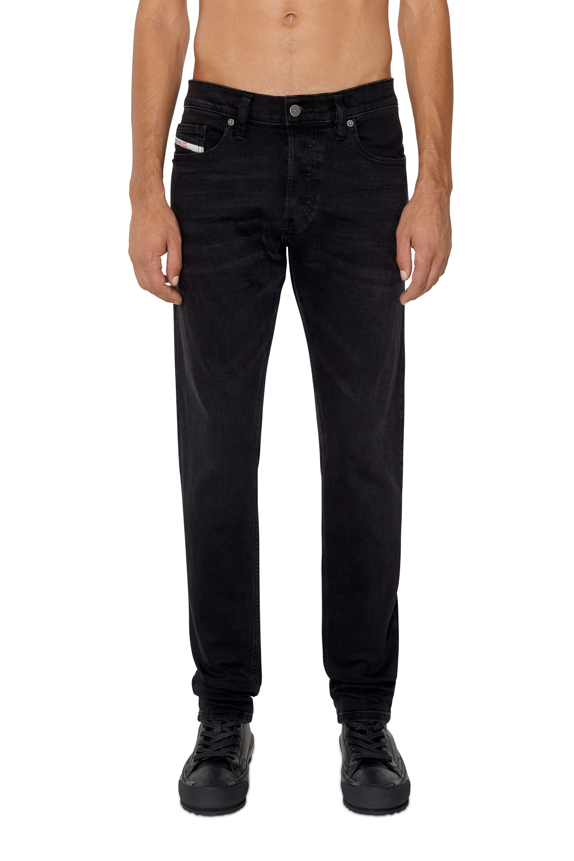 Diesel - D-Luster 0IHAU Slim Jeans, Negro/Gris oscuro - Image 1
