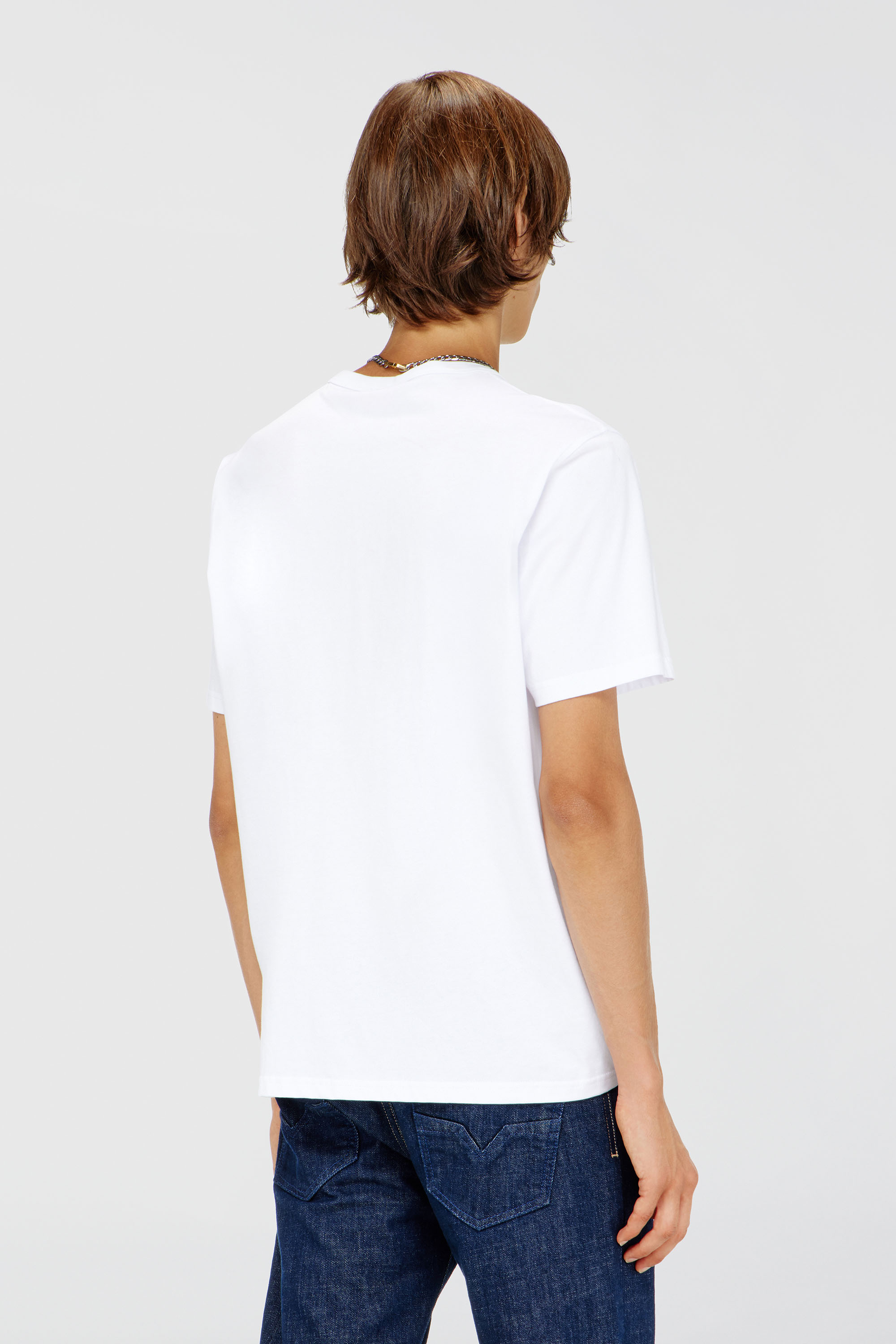 Diesel - T-ADJUST-MICRODIV, Camiseta con logotipo peque&ntilde;o bordado Unisex in Blanco - 4
