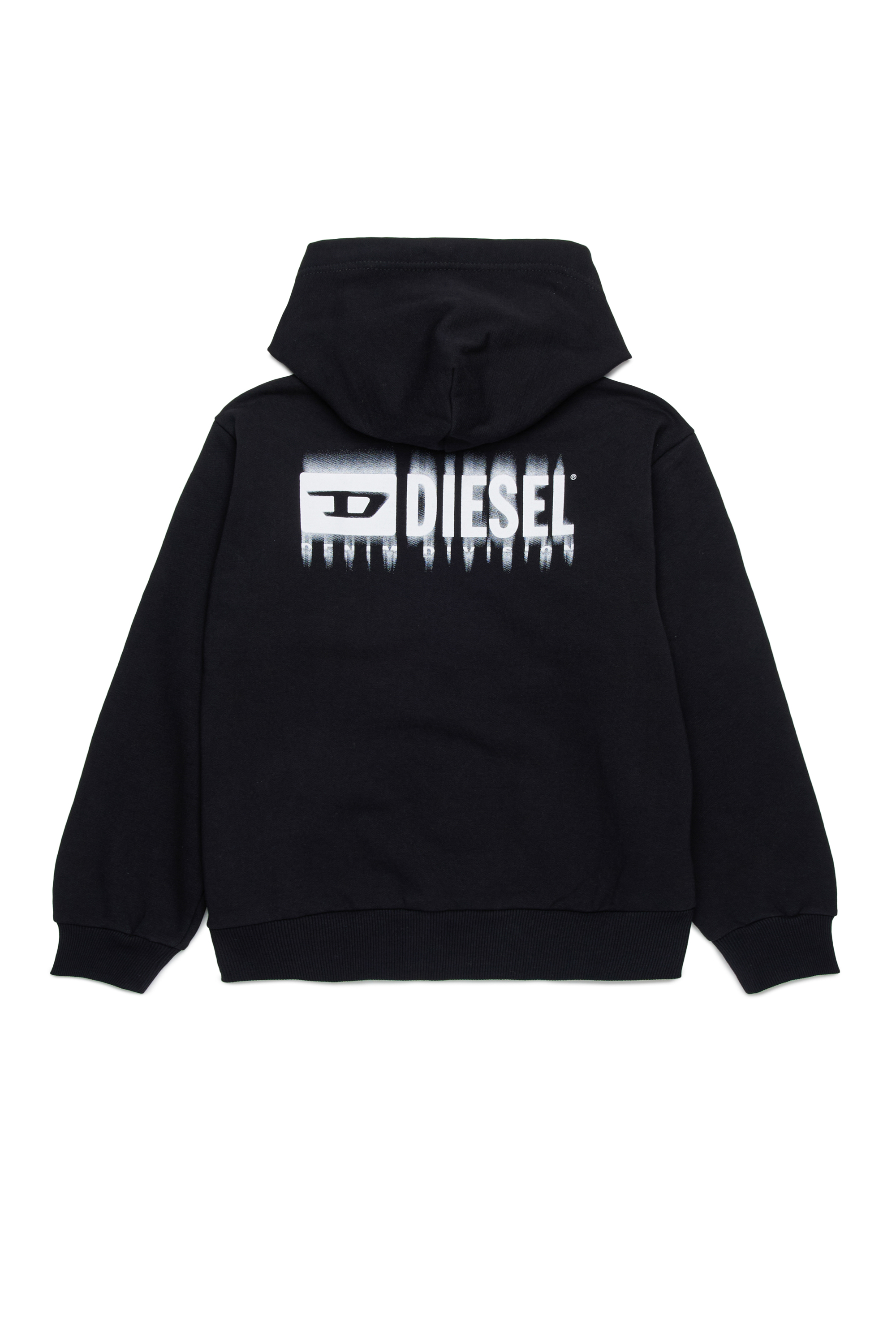 Diesel - SVOUGZIP OVER, Sudadera con capucha y cremallera con logotipo manchado Hombre in Negro - 2