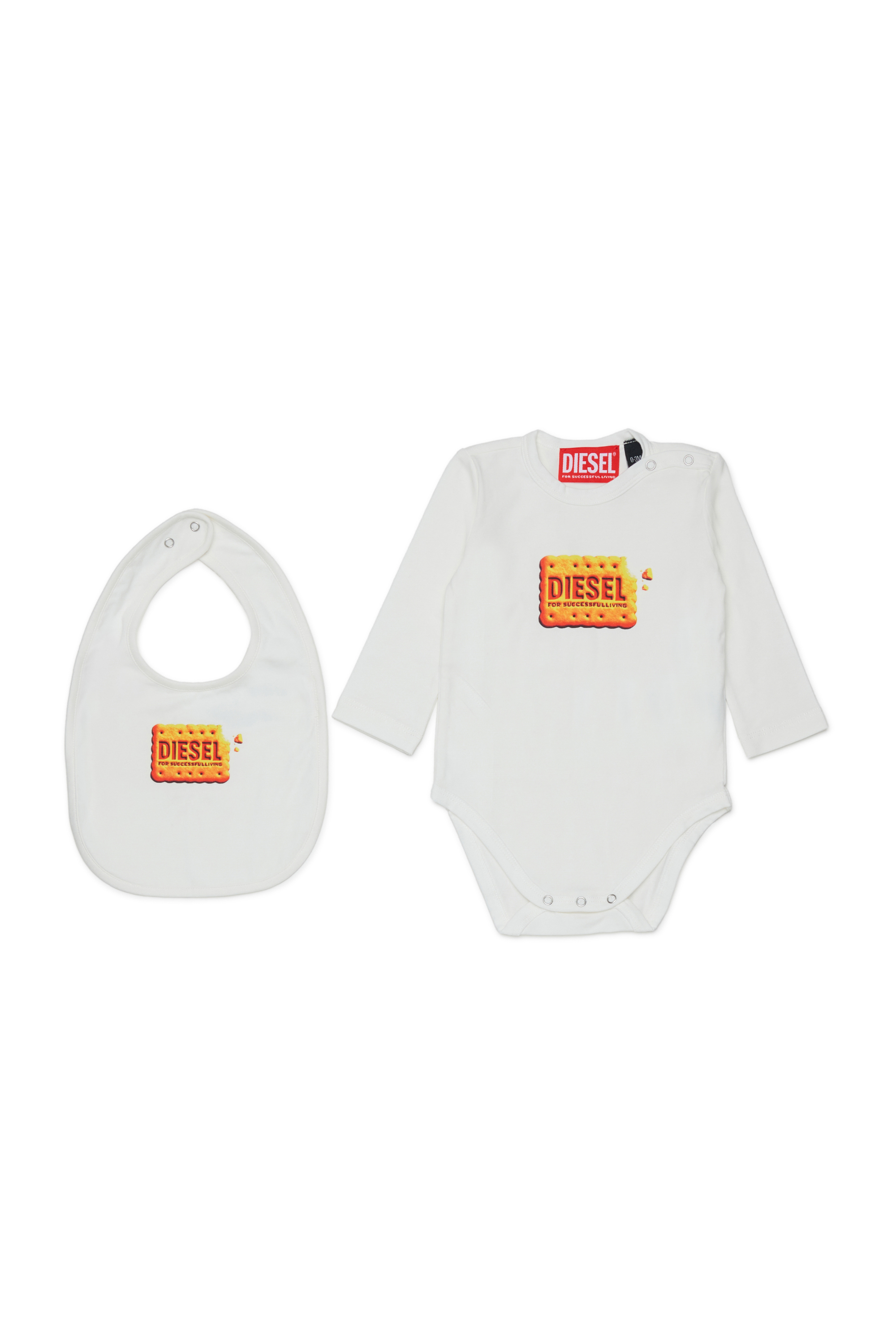 Diesel - UPPYBOX-NB, Conjunto para reci&eacute;n nacido con logo Biscotto estampado Unisex in Blanco - 1