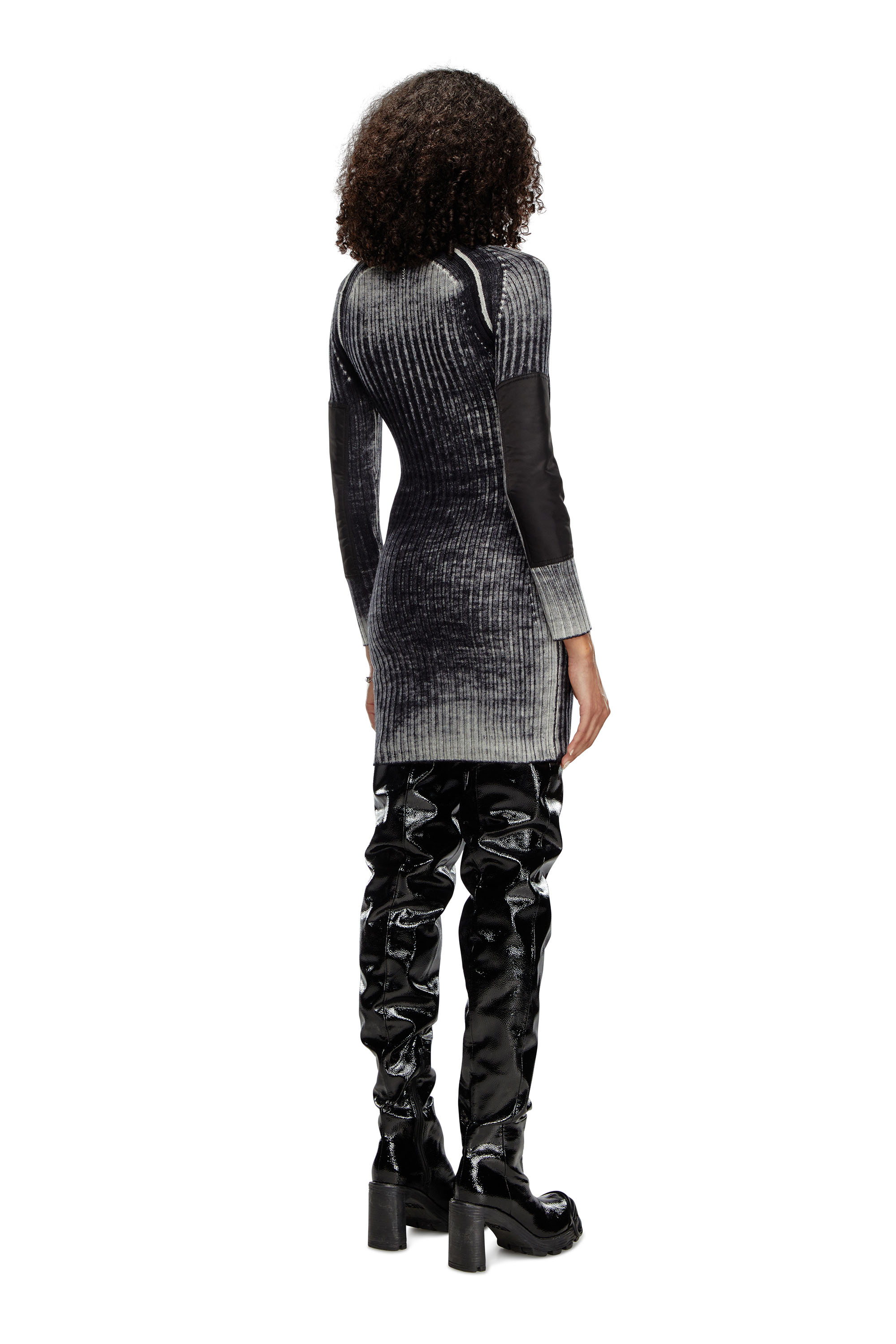 Diesel - M-ARTISTA, Mujer Vestido corto tejido con lana tratada in Negro - Image 4