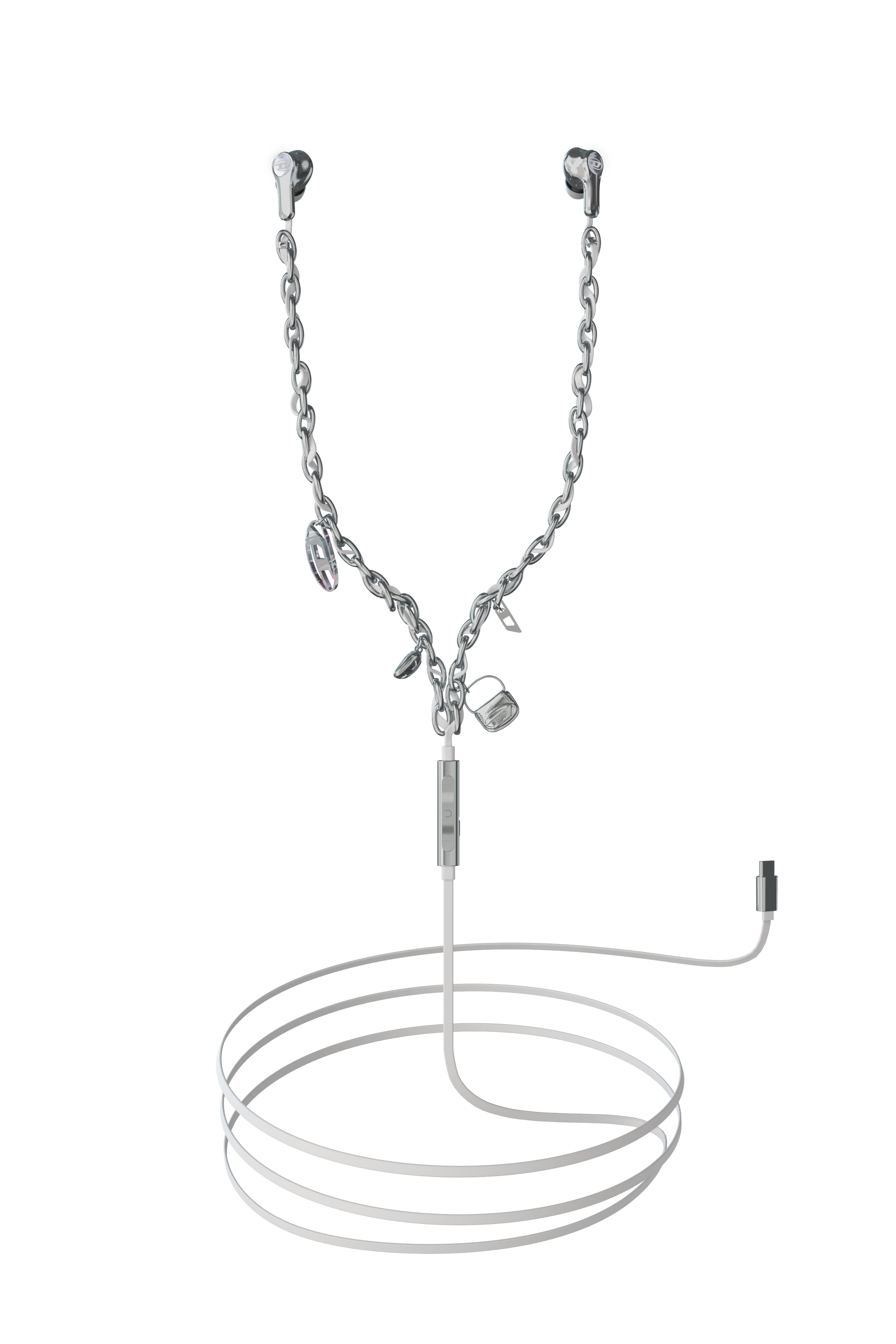 Diesel - 60458  WIRED EARBUDS WIRED EARBUDS, Auriculares con cable y plateados Unisex in Plateado - 1