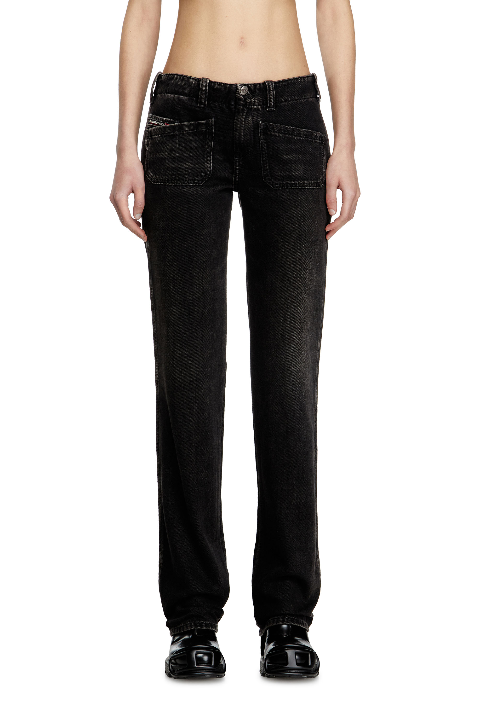 Diesel - Bootcut Jeans D-Keate 09J96 Mujer, Negro/Gris oscuro - 2