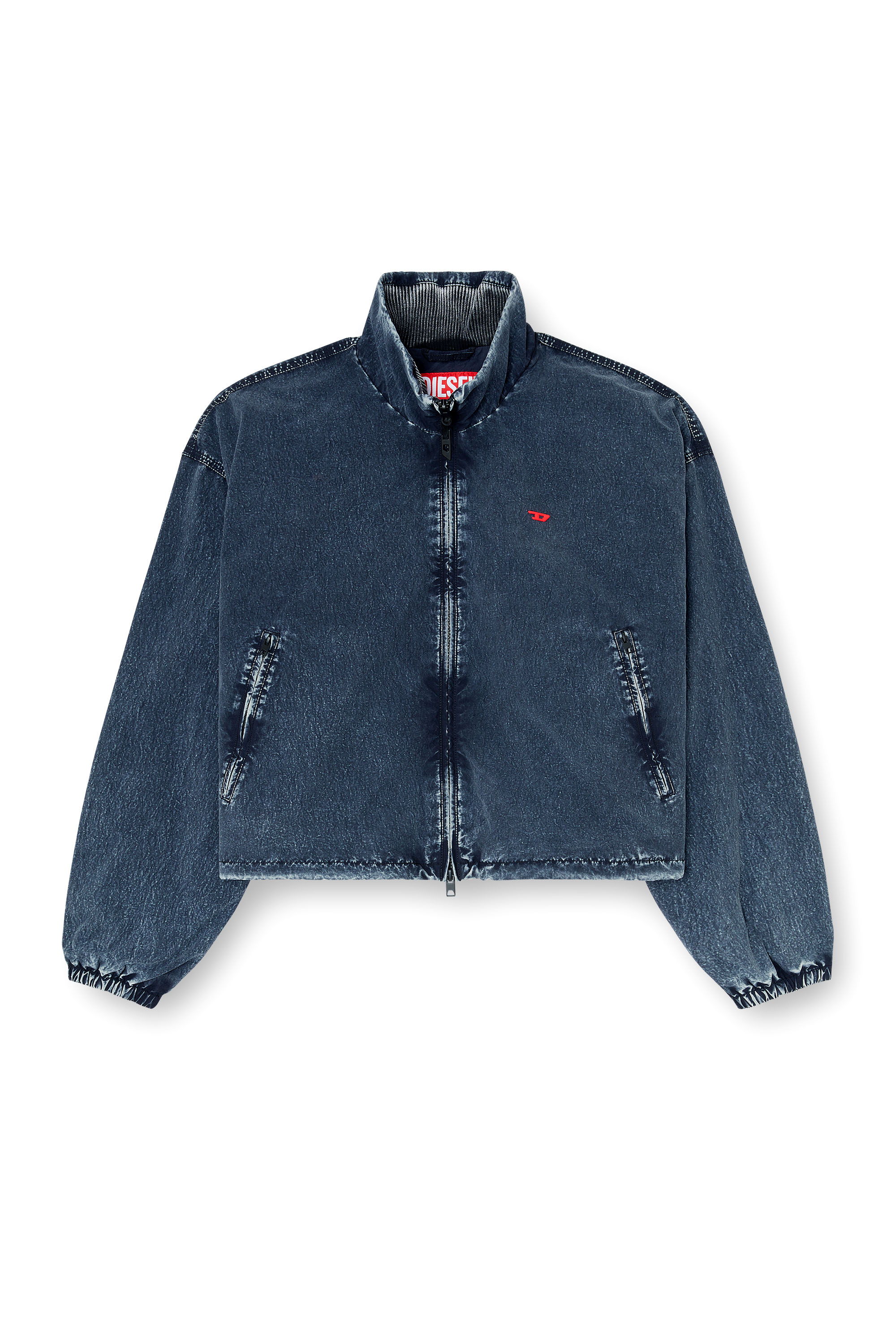 Diesel - G-LEAMER, Chaqueta cortavientos en taslan acid-wash Mujer in Azul marino - 2