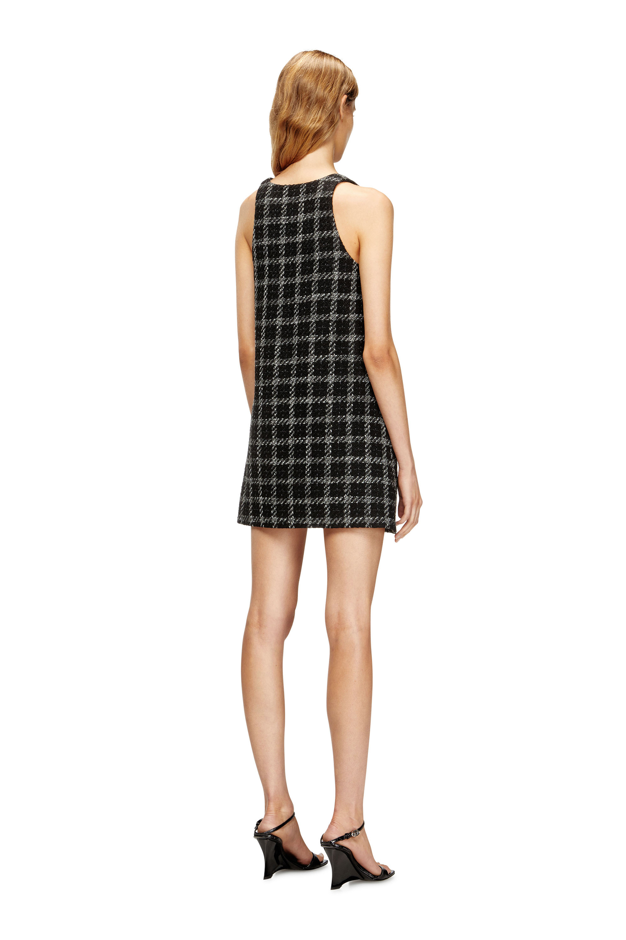 Diesel - D-GIADA, Vestido de bouclé con estampado de cuadros Mujer in ToBeDefined - 4