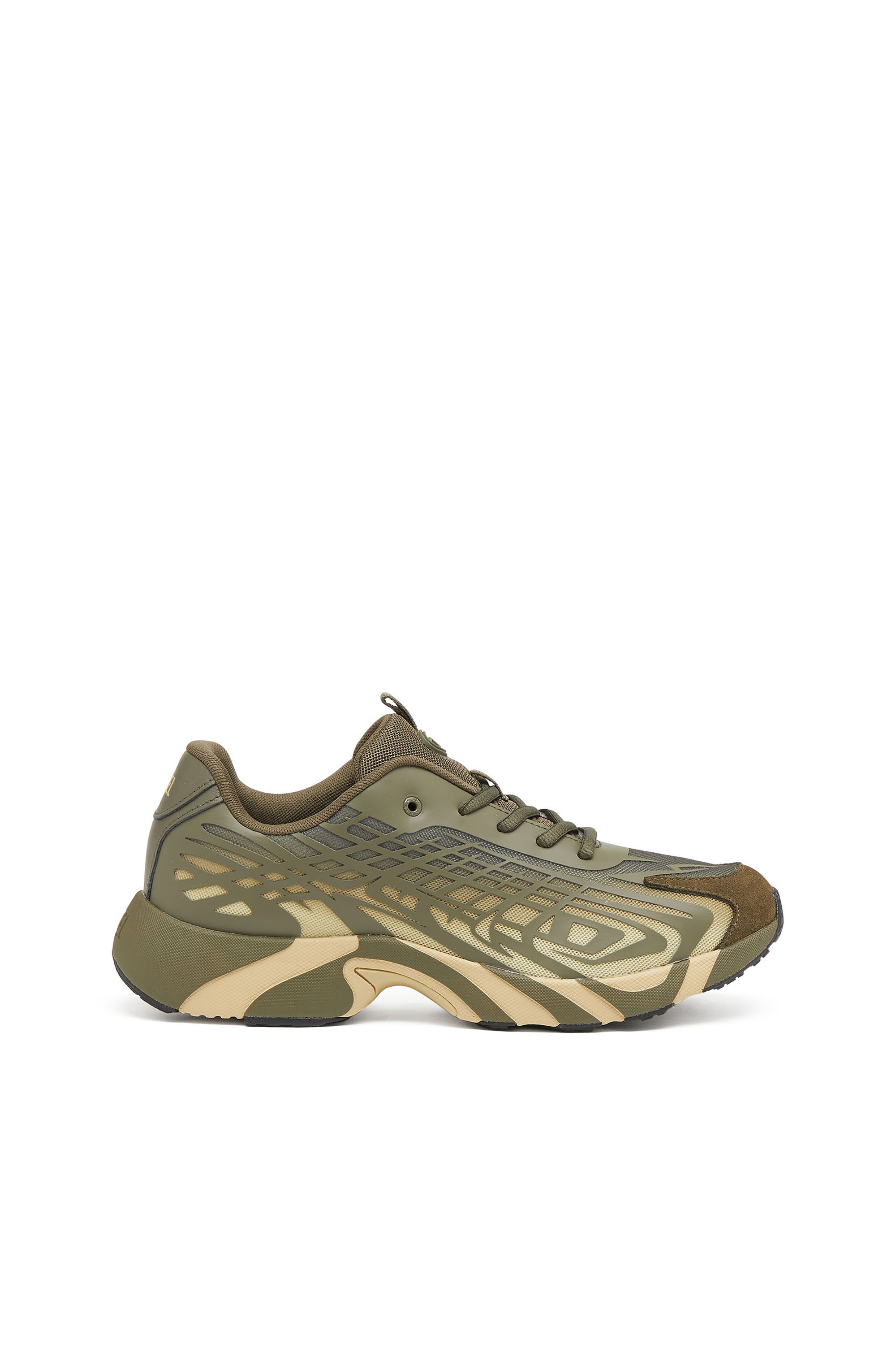 Diesel - S-D-VIT'S 500 LOW, D-Vit-Sneakers en malla degradada de rayas Hombre in Verde - 1
