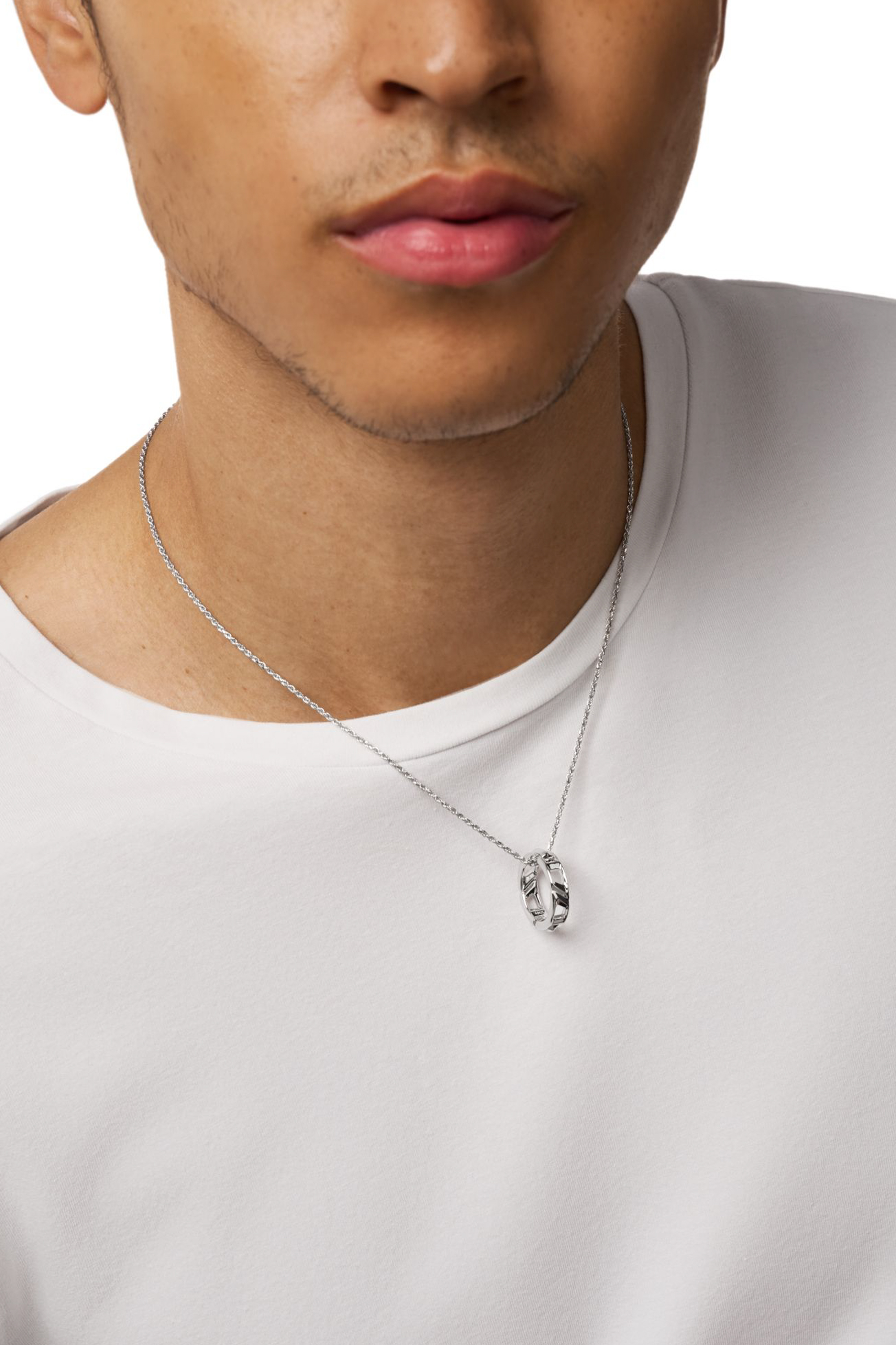 Diesel - DL1367040 STERLING SILVER JEWEL, Unisex's Sterling silver pendant necklace in Silver - 4