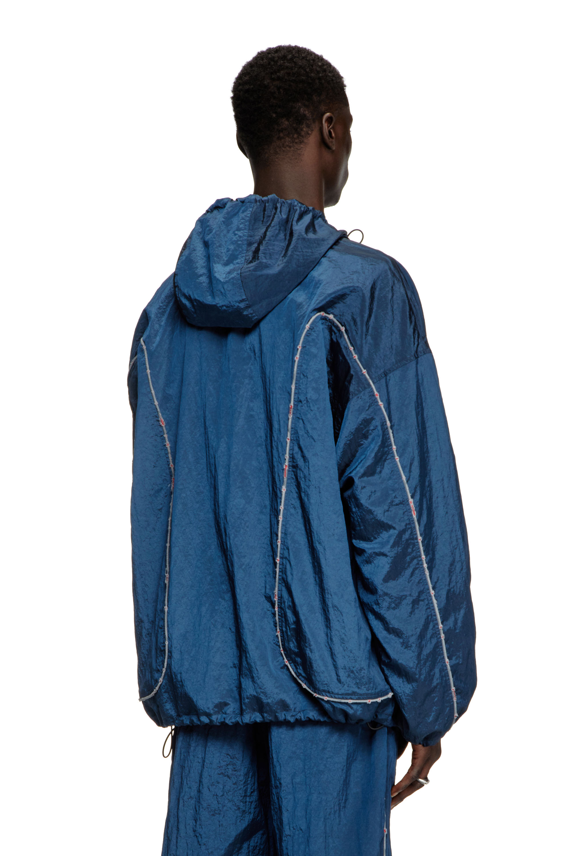 Diesel - J-ANTHEIT, Anorak con ribetes destruidos Hombre in Azul marino - 4