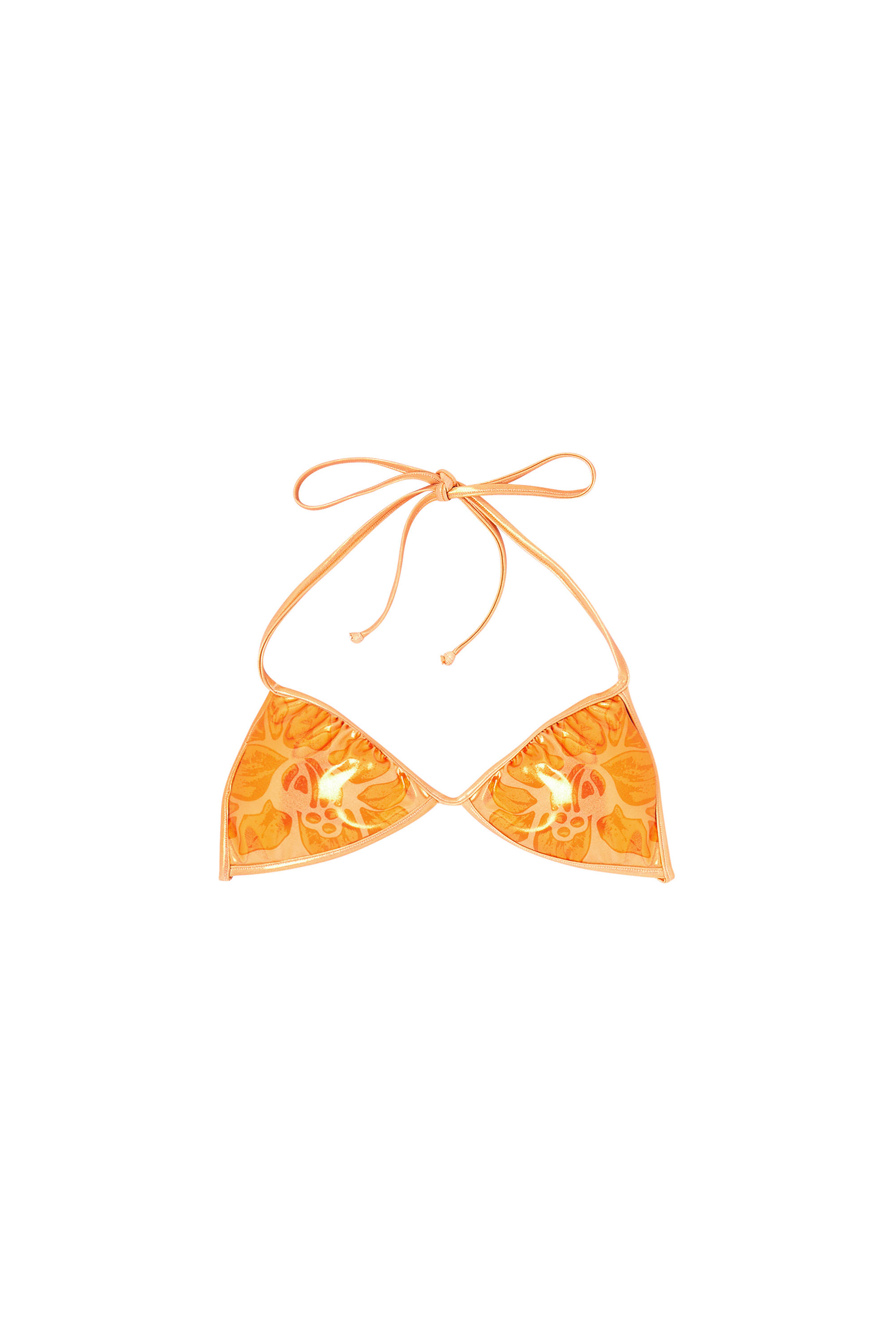 Diesel - KATE-D-CORE, Top de bikini metálico con estampado de loto Mujer in Naranja - 4
