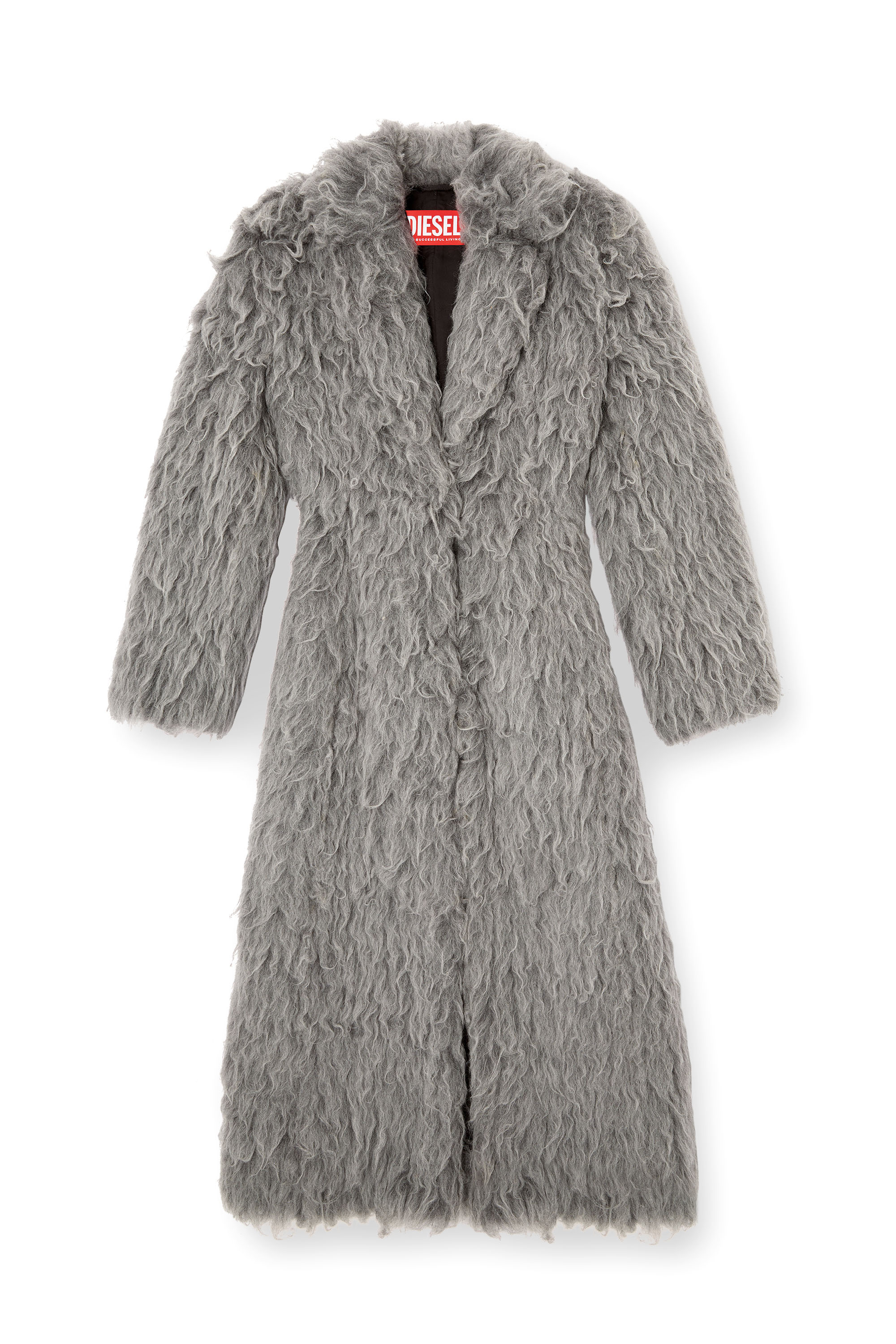 Diesel - W-GLAMO-R1, Abrigo peludo Mujer in Gris - 3