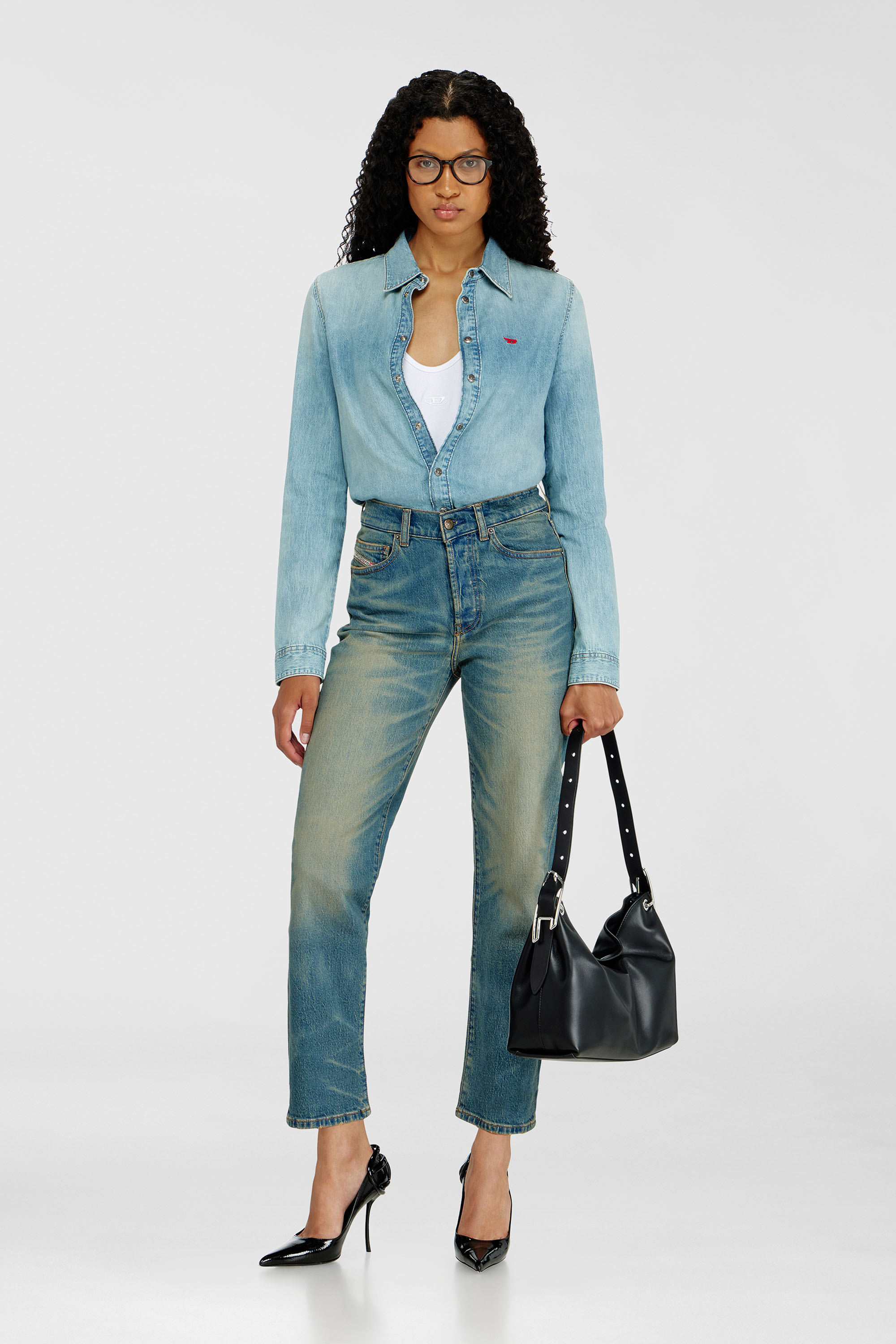 Diesel - Regular Jeans 1981 D-Went 0KBBP Mujer, Azul medio - 1
