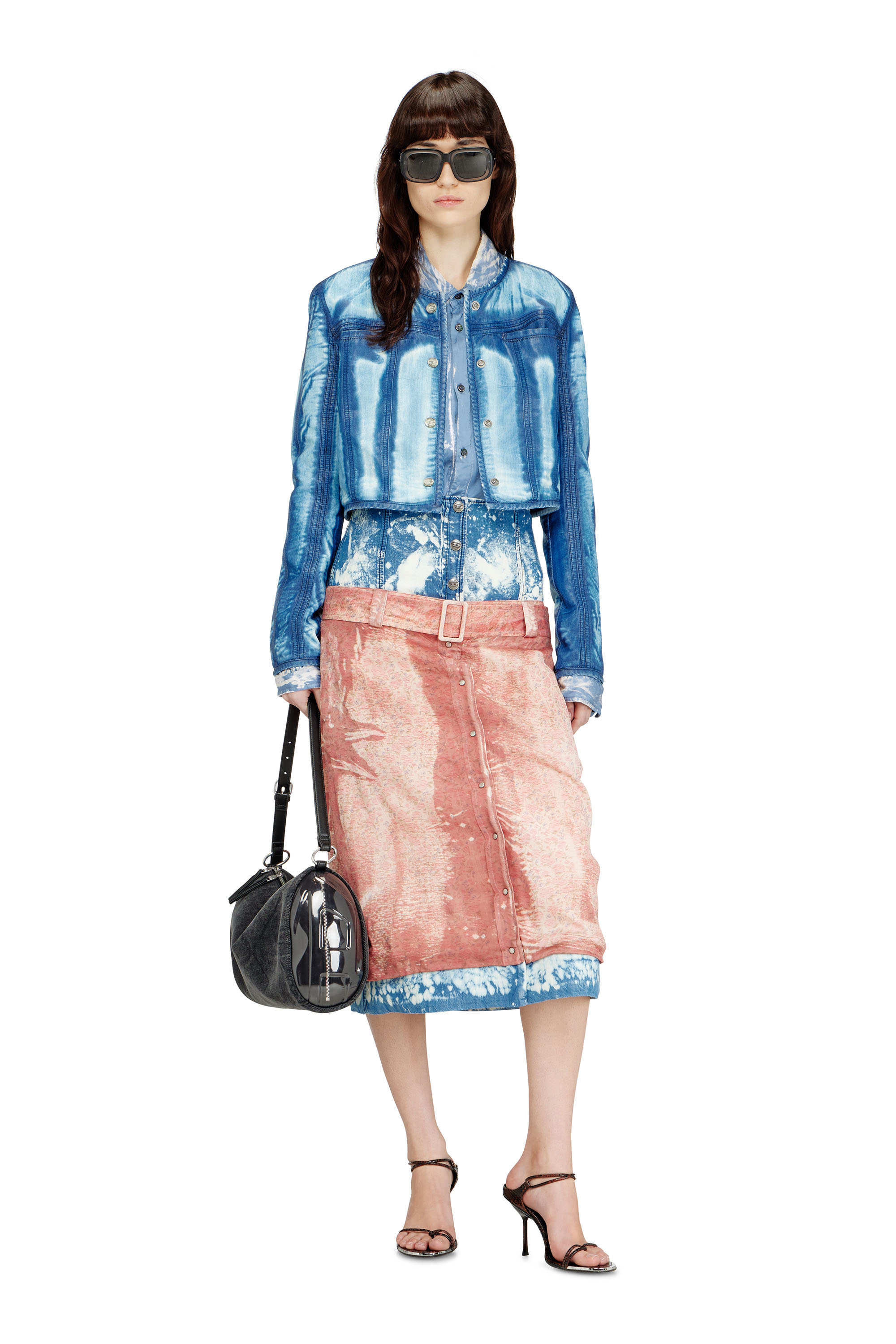 Diesel - DE-SYPHRA-FSI, Woman's Cropped jacket in X-Ray Lyocell denim in Blue - 1