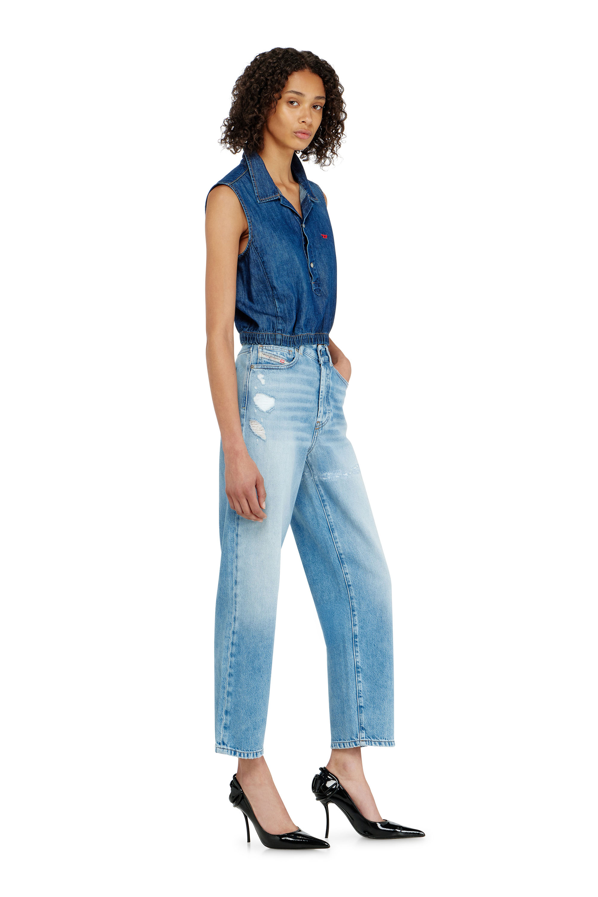 Diesel - Regular Jeans 1981 D-Went 09P49 Mujer, Azul Claro - 2
