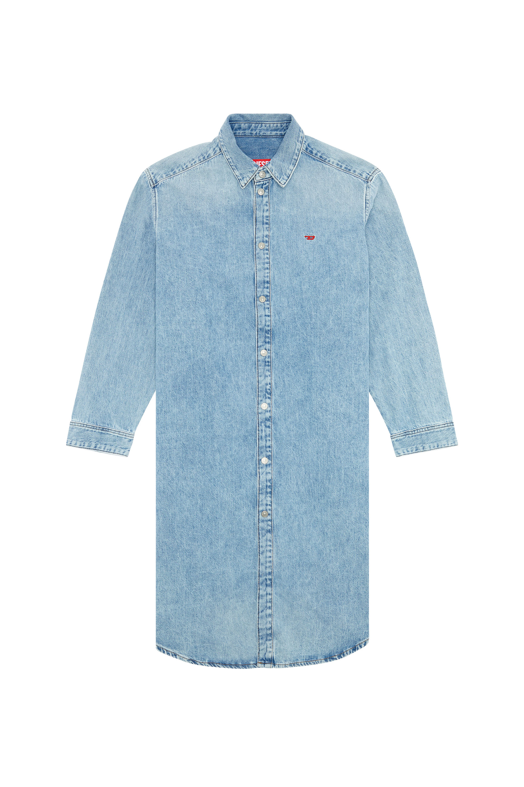 Diesel - DE-DALIS, Woman's Shirt dress in denim in Light Blue - 2